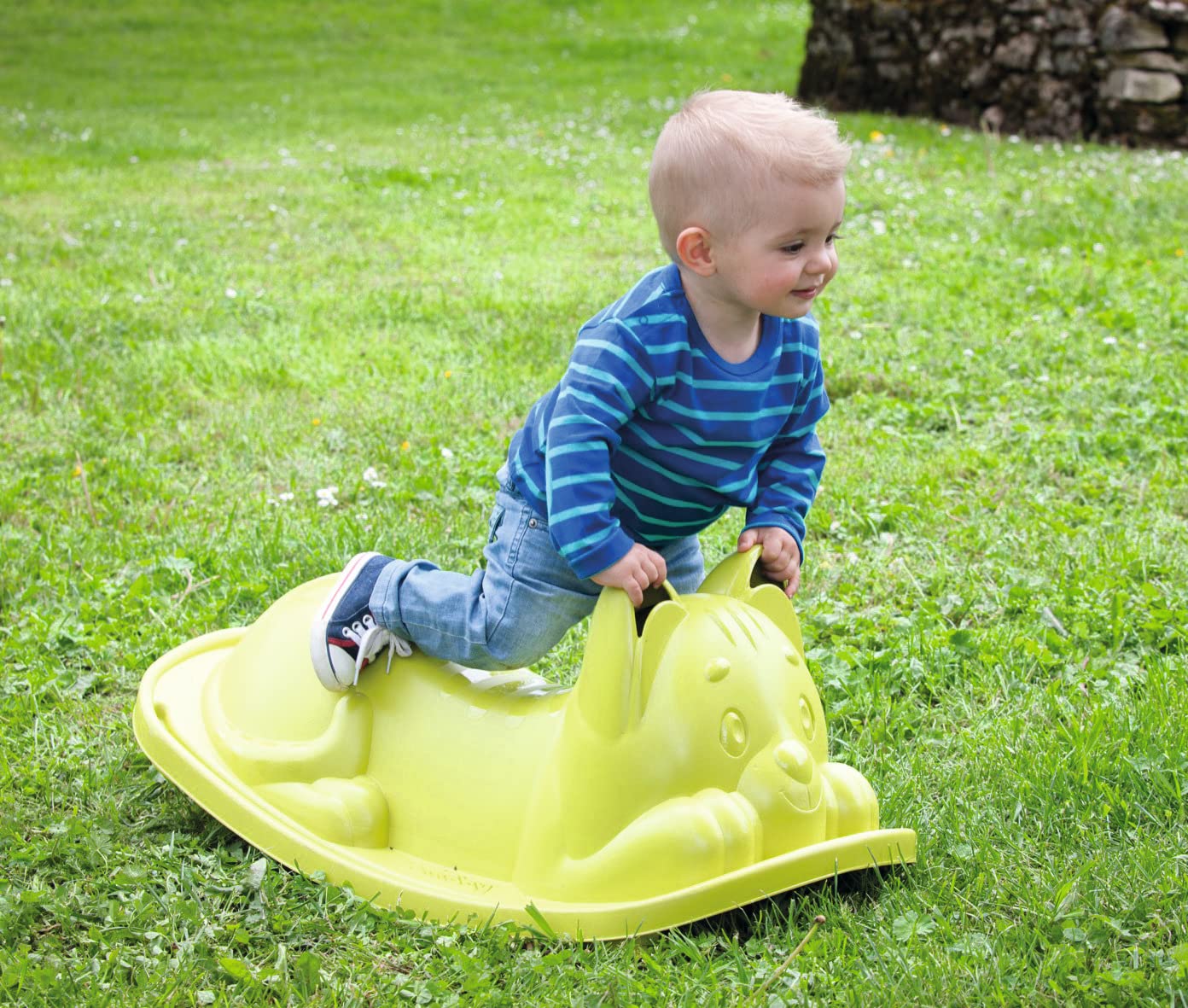 Smoby - Bascule Chat - Jeu de Plein Air Enfant - Dès 18 Mois - Assise Ergonomique - Vert - 830104