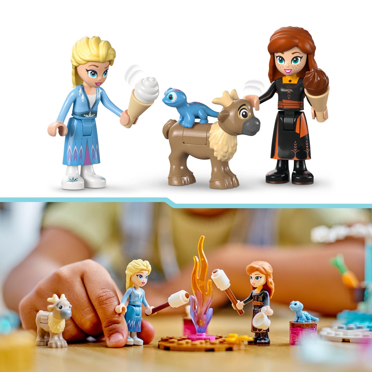 Lego Disney Princess Le Château de Glace d’Elsa - Jouet de Princesse La Reine des Neiges - 2 Figurines Animales et Mini-Poupées Elsa et Anna - Idée Cadeau pour Filles et Garçons Dès 4 Ans 43238