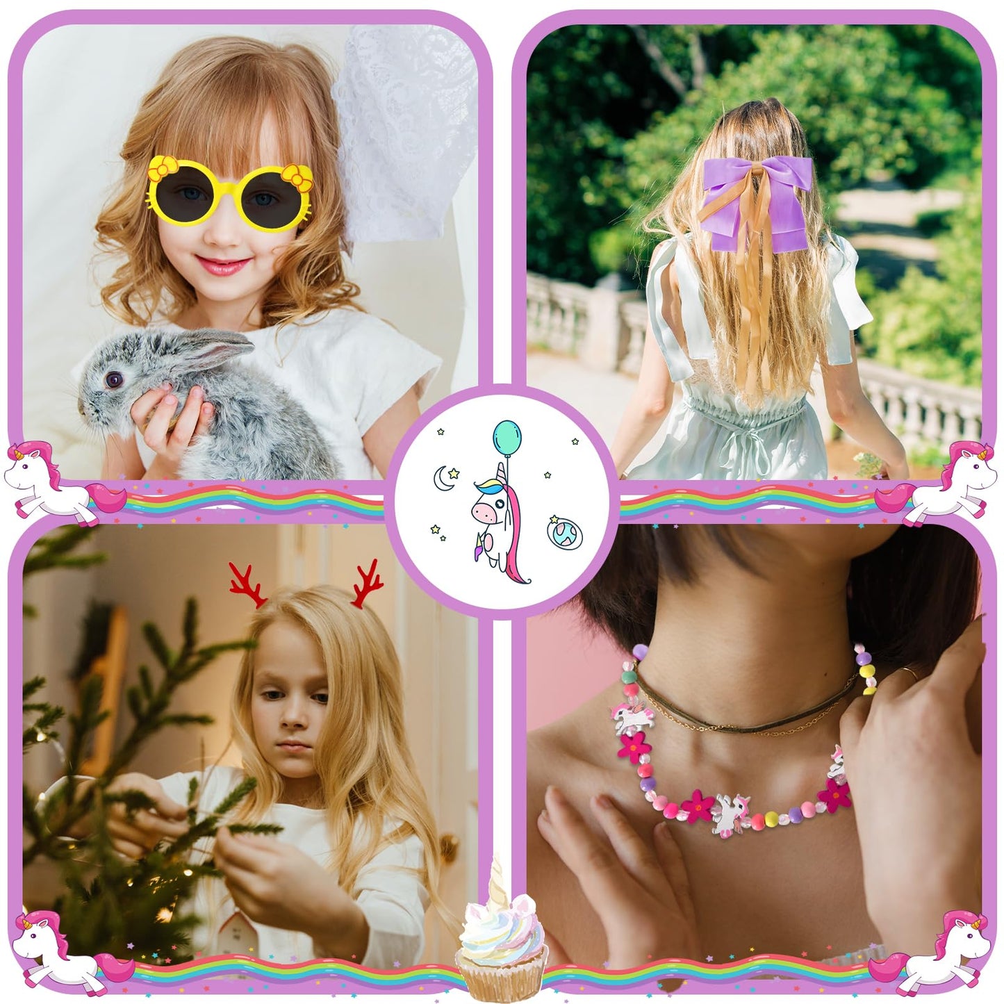 Calendrier de l'Avent de Noël 2024 pour filles, compte à rebours de Noël, bijoux, jouets, cadeaux de Noël pour enfants, filles, y compris accessoires à cheveux, bijoux, pinces à cheveux, bracelets