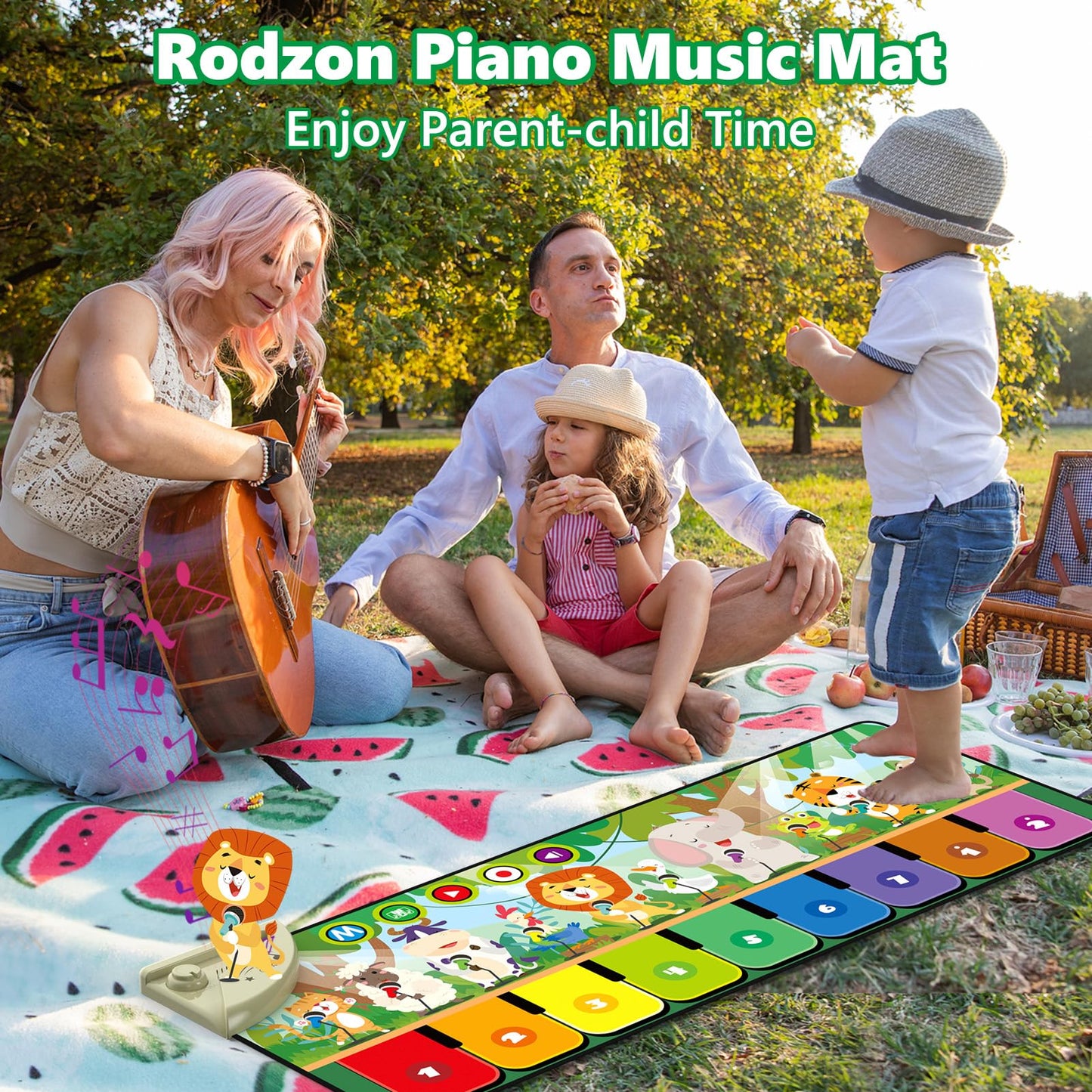 Rodzon Piano Bebe avec 10 Animaux,Jouets pour Bébés 1 2 3ans,Tapis de Danse Enfants,Cadeau d'anniversaire de Noël pour Garçons Filles 24m+, 63301