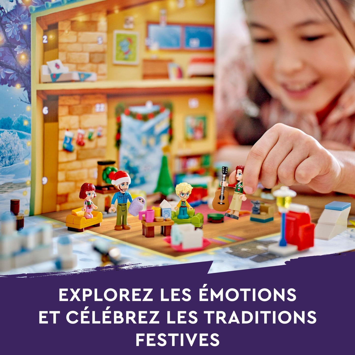 LEGO Friends Le Calendrier de l'Avent 2024 - Compte à Rebours Avant Noël pour Enfants - Jeu des Émotions avec 5 Personnages et 3 Animaux - Cadeau Festif pour Filles et Garçons de 6 Ans et Plus 42637
