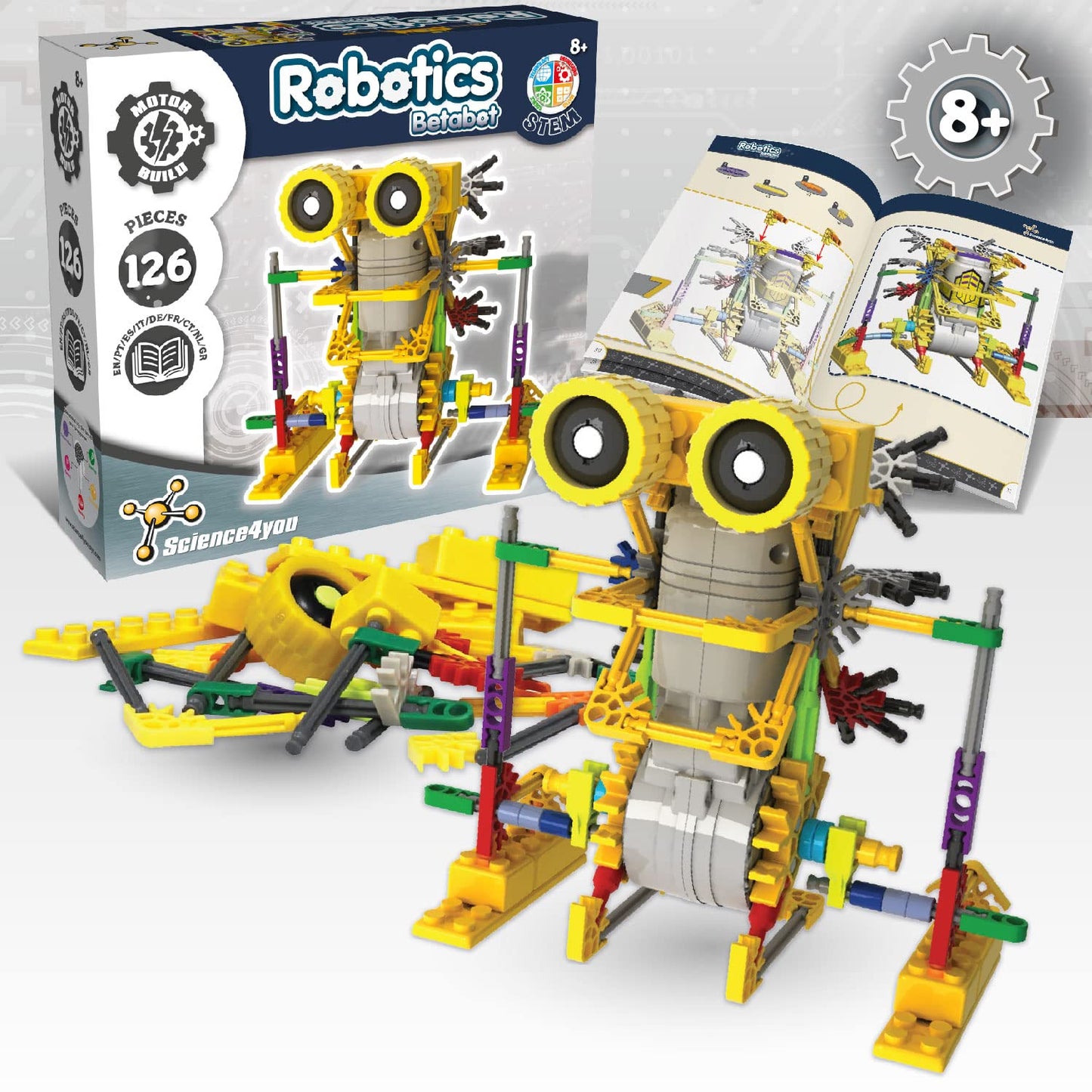 Science4you Betabot, Robot pour Enfant - Kit Robot à Construire de 126 pièces - Monter Un Robot Jouet pour Enfants, Jeux de Construction et Cadeaux pour Garçon et Fille 6 7 8 9 10+ Ans