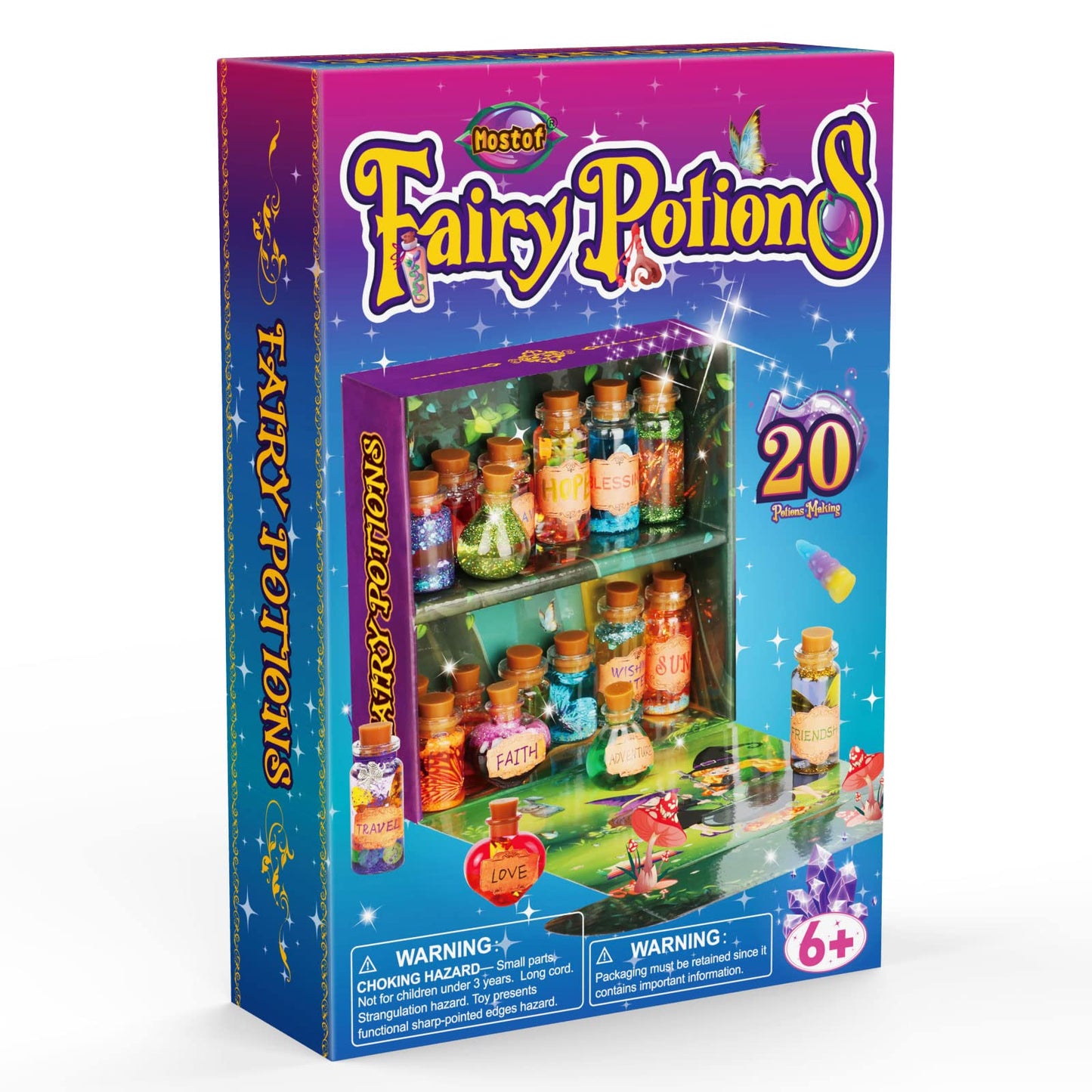 Mostof Rétro Kits de potions de fées pour enfants, Mélangez 20 potions magiques avec Cristal d’énergie, Jouet artisanal cadeau créatif