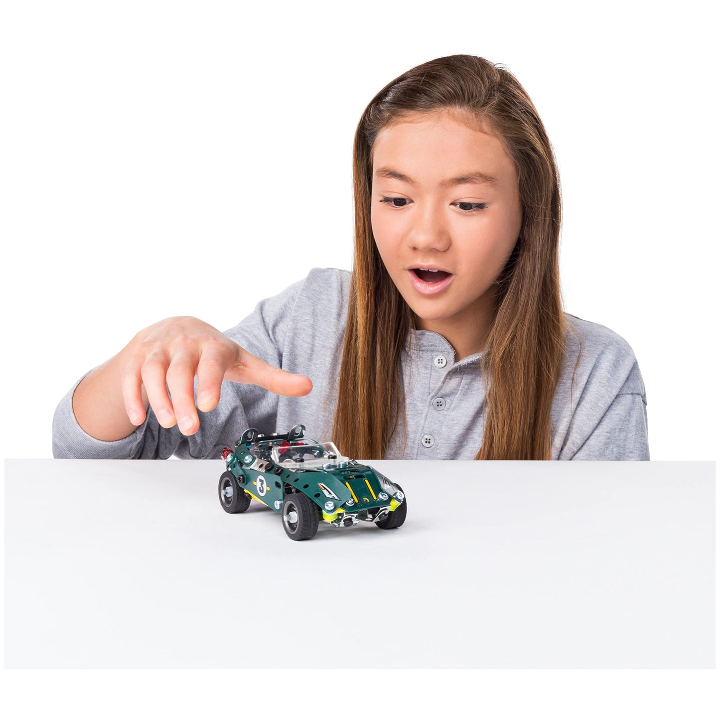 MECCANO - Cabriolet Retro Friction 5 MODÈLES - Coffret Inventions avec 174 Pièces, 1 Moteur Rétro Friction Et 2 Outils - Jeu de Construction Jouet Enfant 8 Ans et +