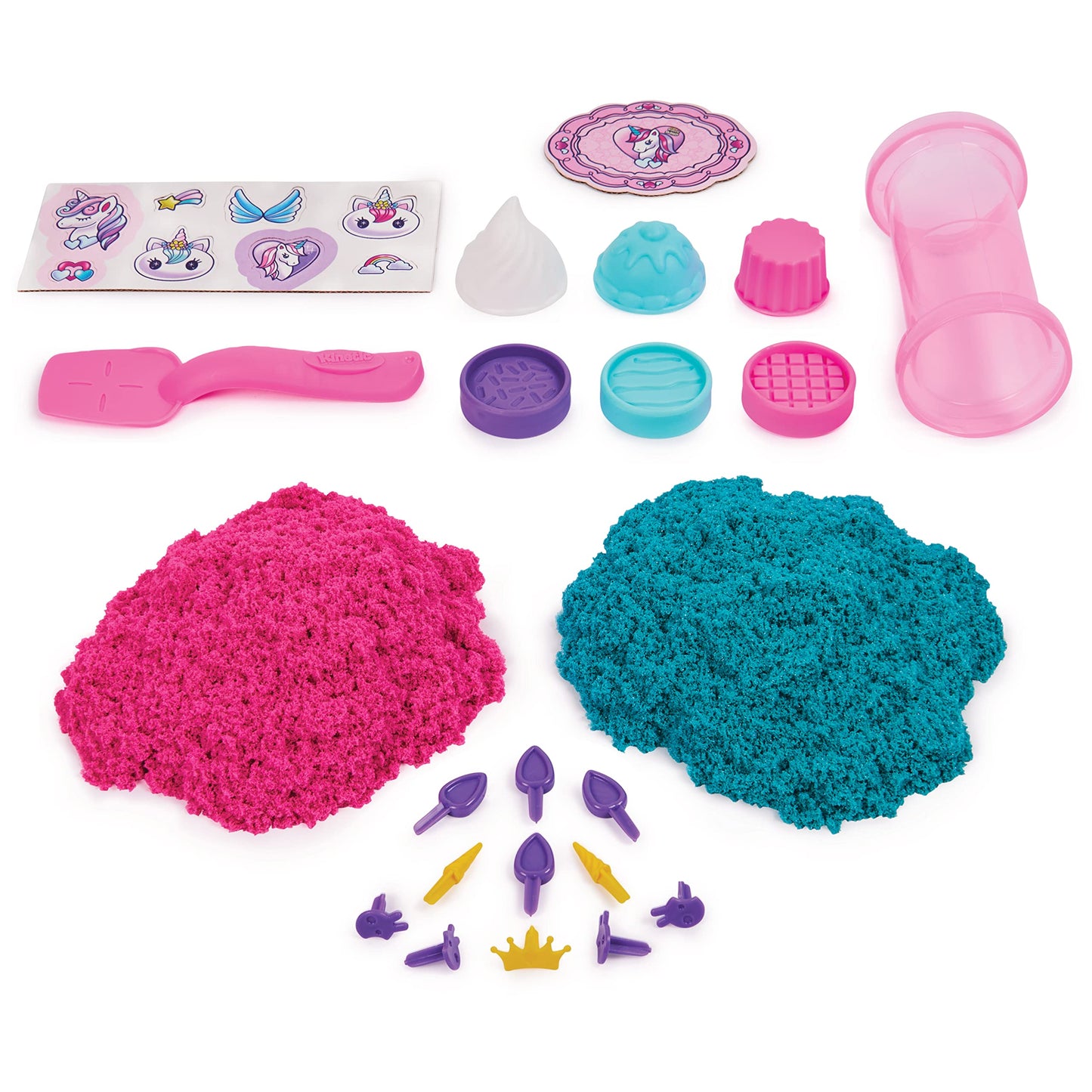 Kinetic Sand Sable Magique - Coffret Patisserie Licorne 453 G - Créations Thème Féérique Licorne - Moules Outils Accessoires - Alternative Pâte À Modeler - Jouet Enfant 3 Ans Et + - Loisirs Créatifs