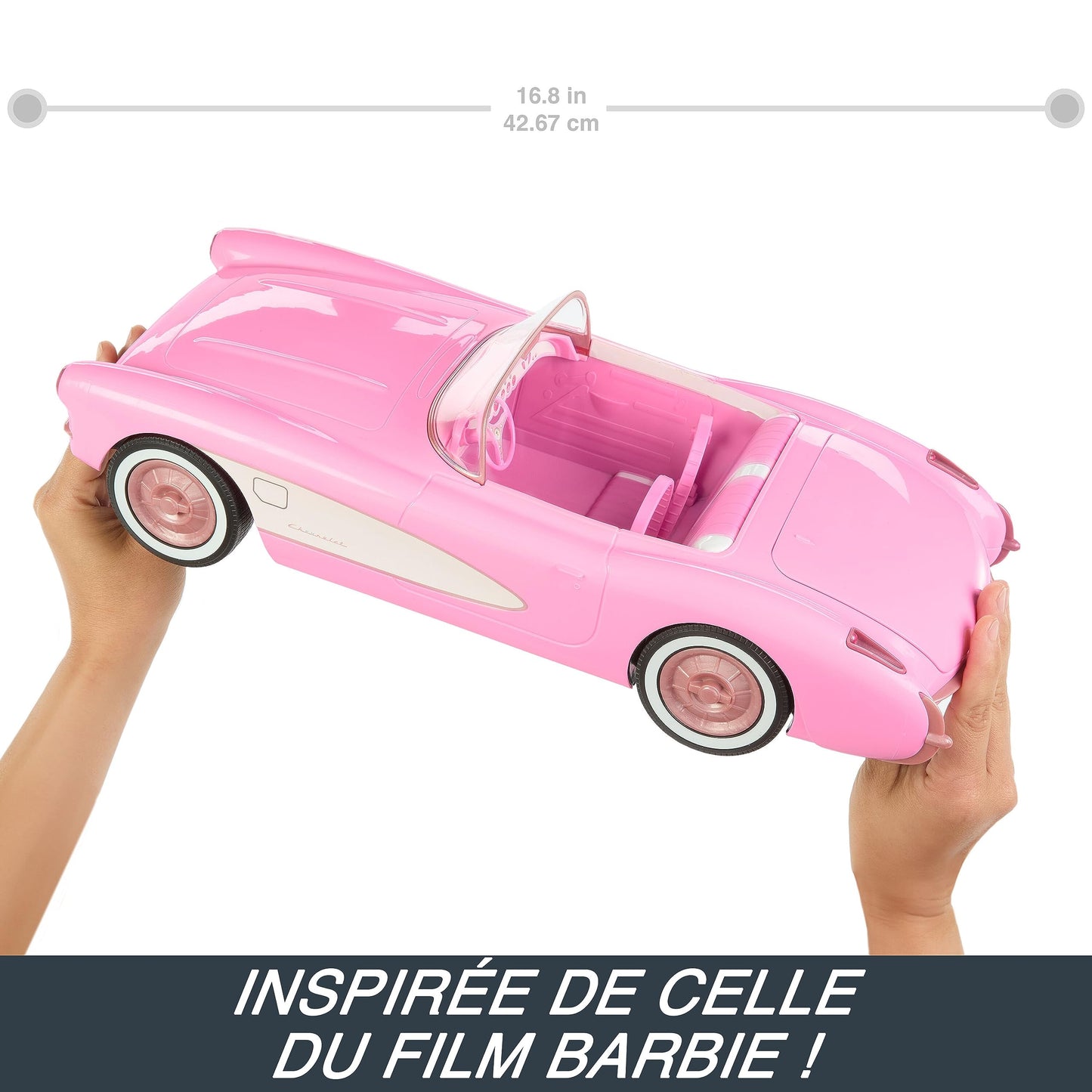 Hot Wheels Voiture Télécommandée, Barbie Le Film - Voiture Corvette Radiocommandée À Piles Tirée du Modèle Réel Stingray 1956, en Métal, À Collectionner, Jouet Enfant, Ados et Adultes, HPW40
