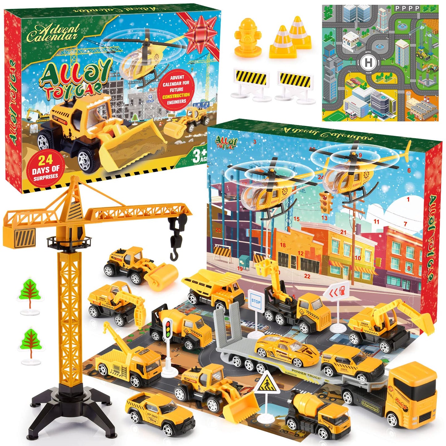 EUCOCO Calendrier De L'avent 2024 Voiture, Jouet Enfant 2 3 4 5 6 Ans Voiture Enfant 2-6 Ans Garçon Cadeau Garcon 2-6 Ans Petite Voiture Enfant 2-6 Ans Cadeau Anniversaire 2-6 Ans Garcon