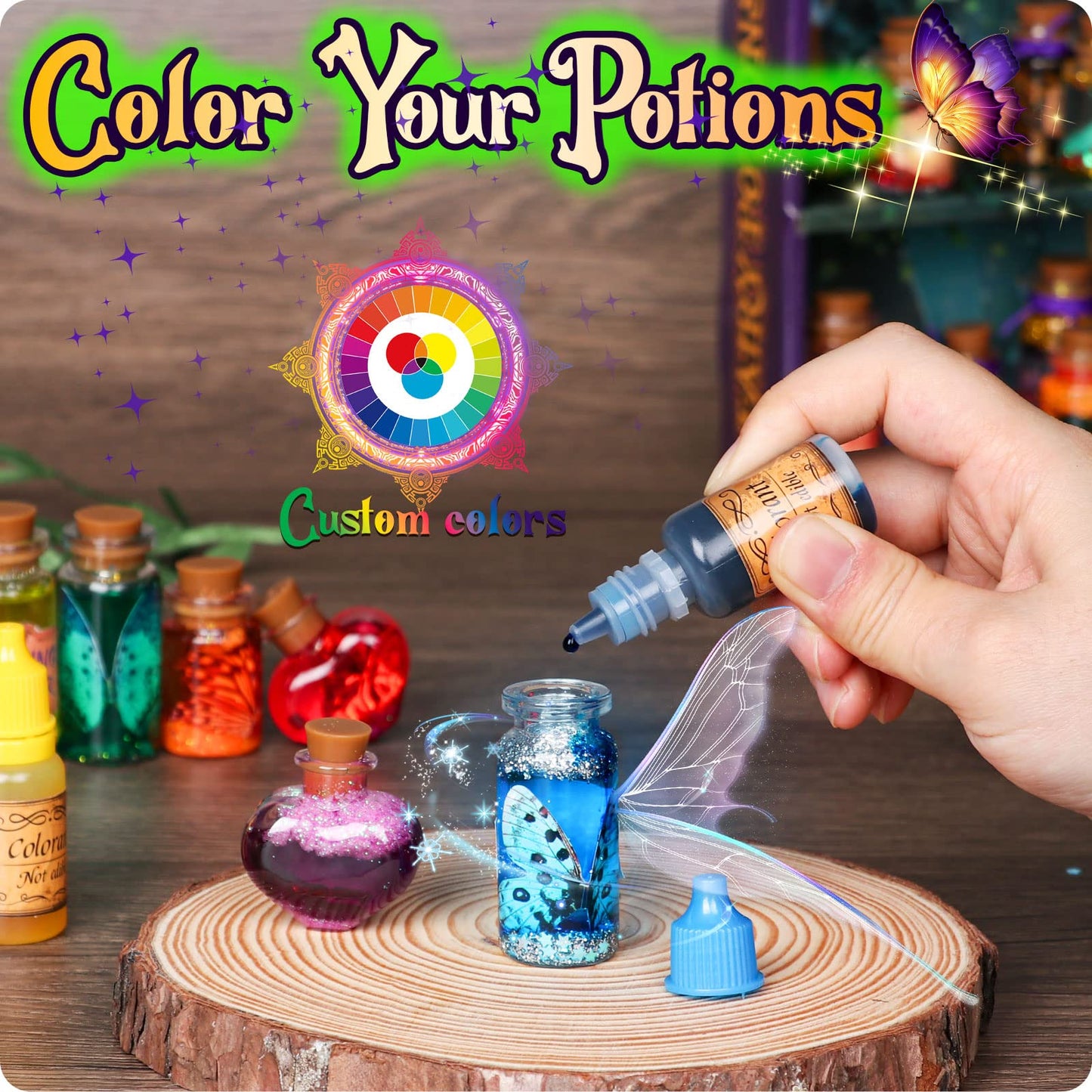 Mostof Rétro Kits de potions de fées pour enfants, Mélangez 20 potions magiques avec Cristal d’énergie, Jouet artisanal cadeau créatif