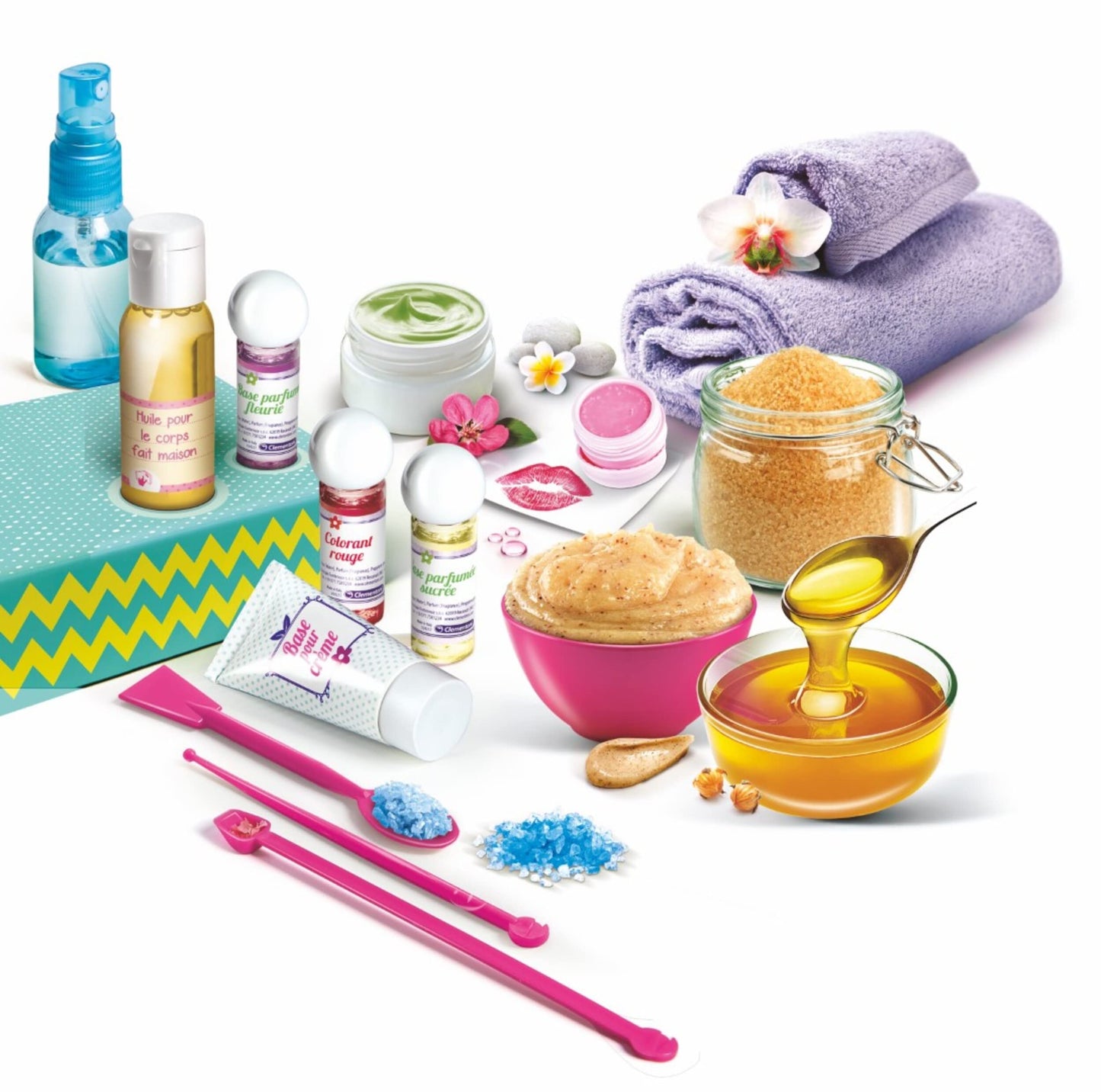 Clementoni - Science & Jeu - Mon Premier Coffret Beauté - Laboratoire - Jeu Créatif - Crée ton Parfum, ta Crème, ton Baume à Lèvres - Pour Enfants à Partir de 8 Ans, 41.8 x 6 x 27.8 cm