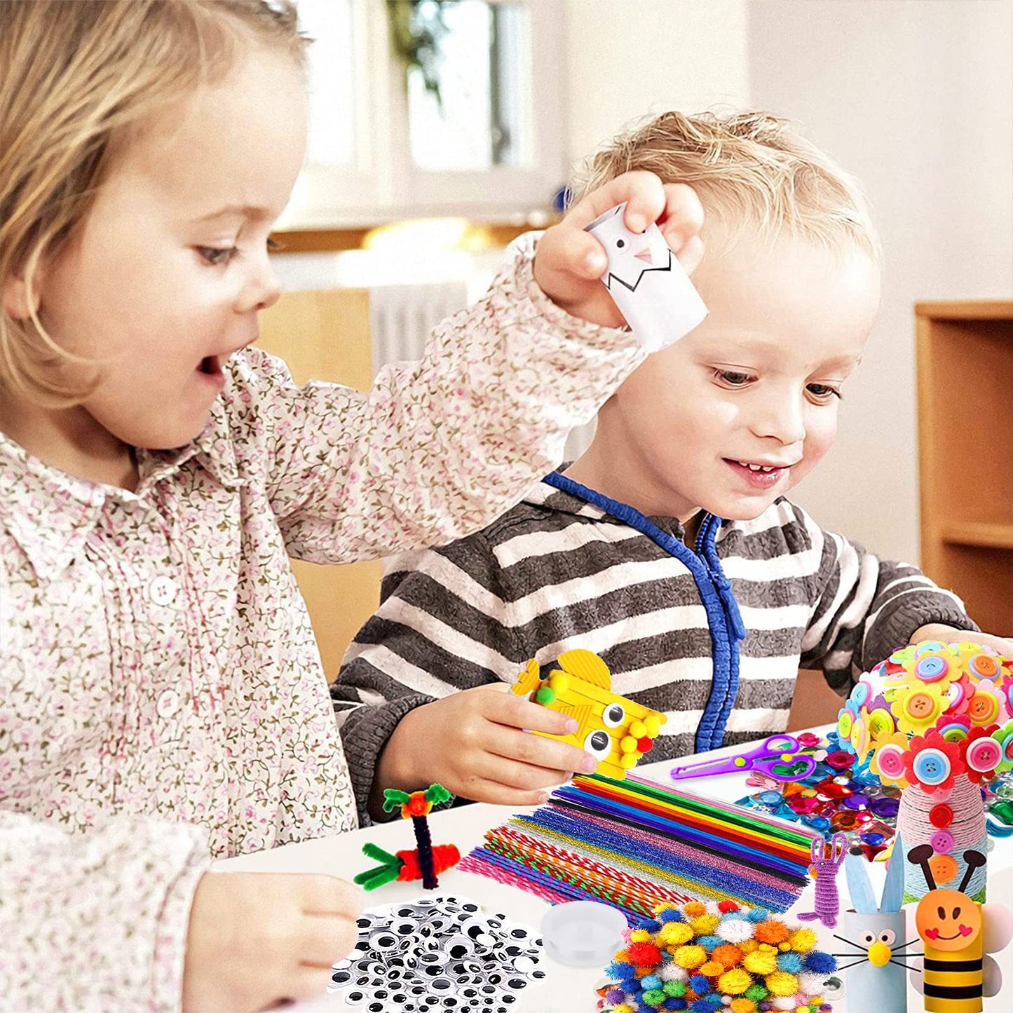 Purpledi 3300+ Pièces Kit Bricolage Enfants, DIY Activité Manuelle Loisir Creatif, Artistiques Cadeau Garçon et Fille ge 3+ Ans