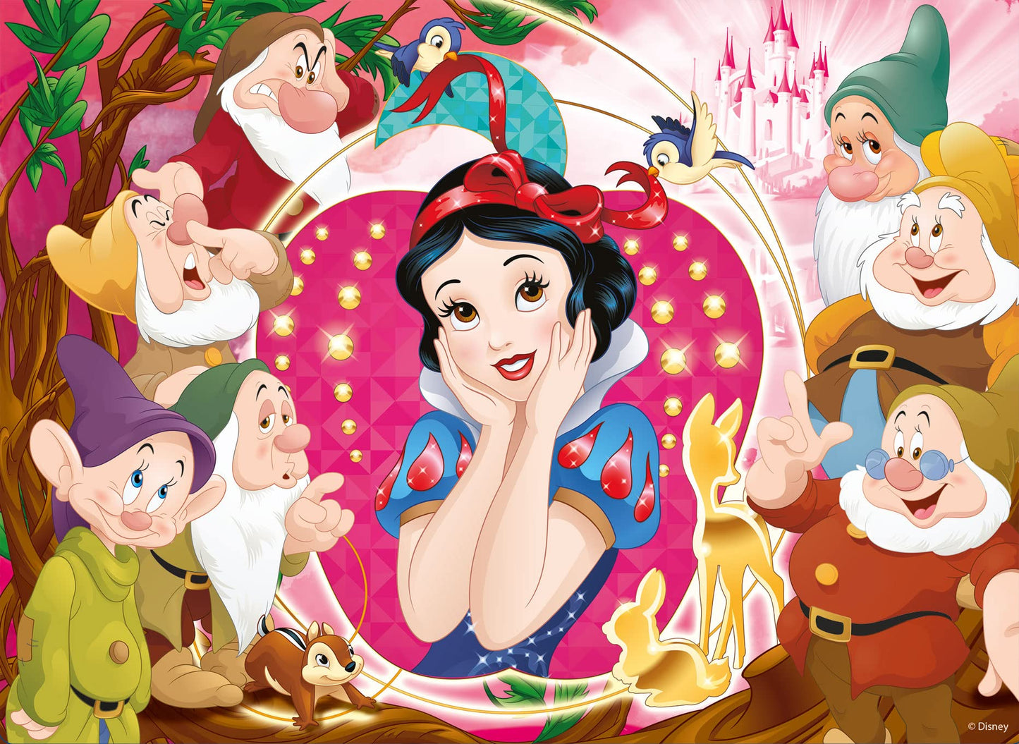 Liscianigiochi Maxifloor 4x48 Princess, 91744, DISNEY Disney Puzzle Double face 4 x 48 Pièces Princesses