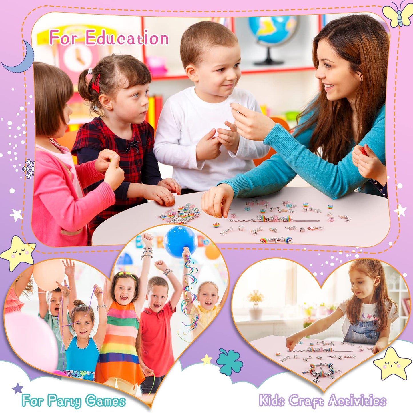 HYASIA Licorne 5-12 Ans Enfant Jouet, Pandora 5+ Ans, Charms Bracelet Kit Fabrication Creation Bijoux Calendrier de l'avent Fille, Idée Cadeau Anniversaire Fille