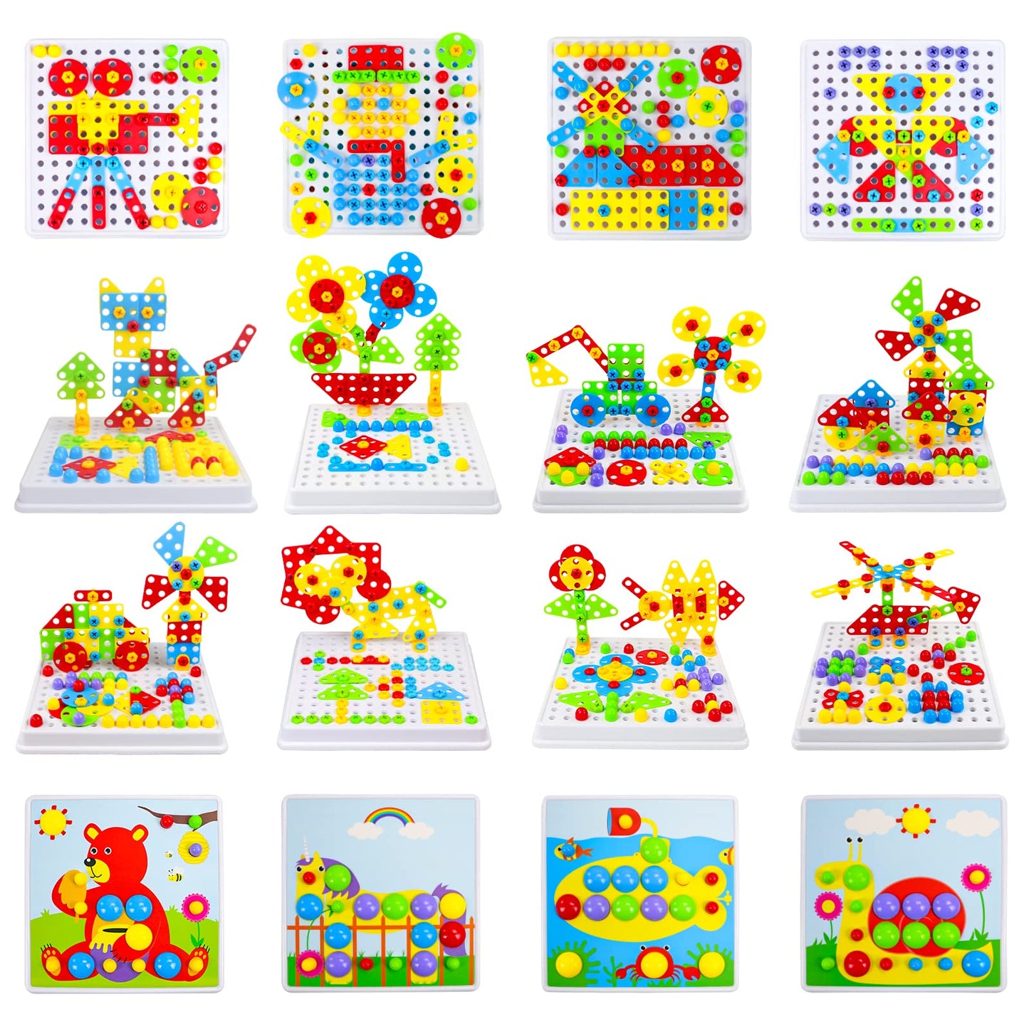 Jouet Enfant 3 Ans Jeux Enfant Puzzle 3D Etabli Enfant Jeux Educatif Jeux de Société Cadeau Fille 3 4 5 Ans avec Perceuse Électronique Jeu Montessori Jouet Enfant 3 4 5 6 Ans Fille Garcon-223 Pcs