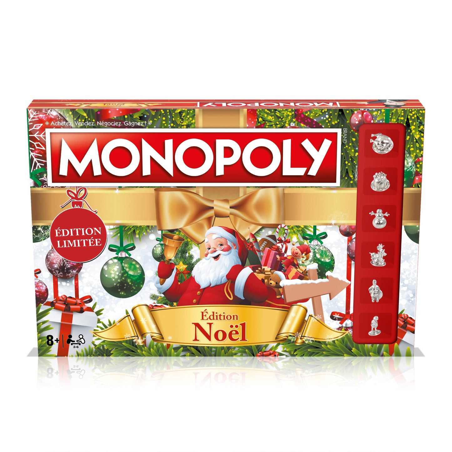 Winning Moves - Monopoly Noël - Jeu de société - Jeu de plateau - A partir de 8 ans - 2 à 6 joueurs - Version française