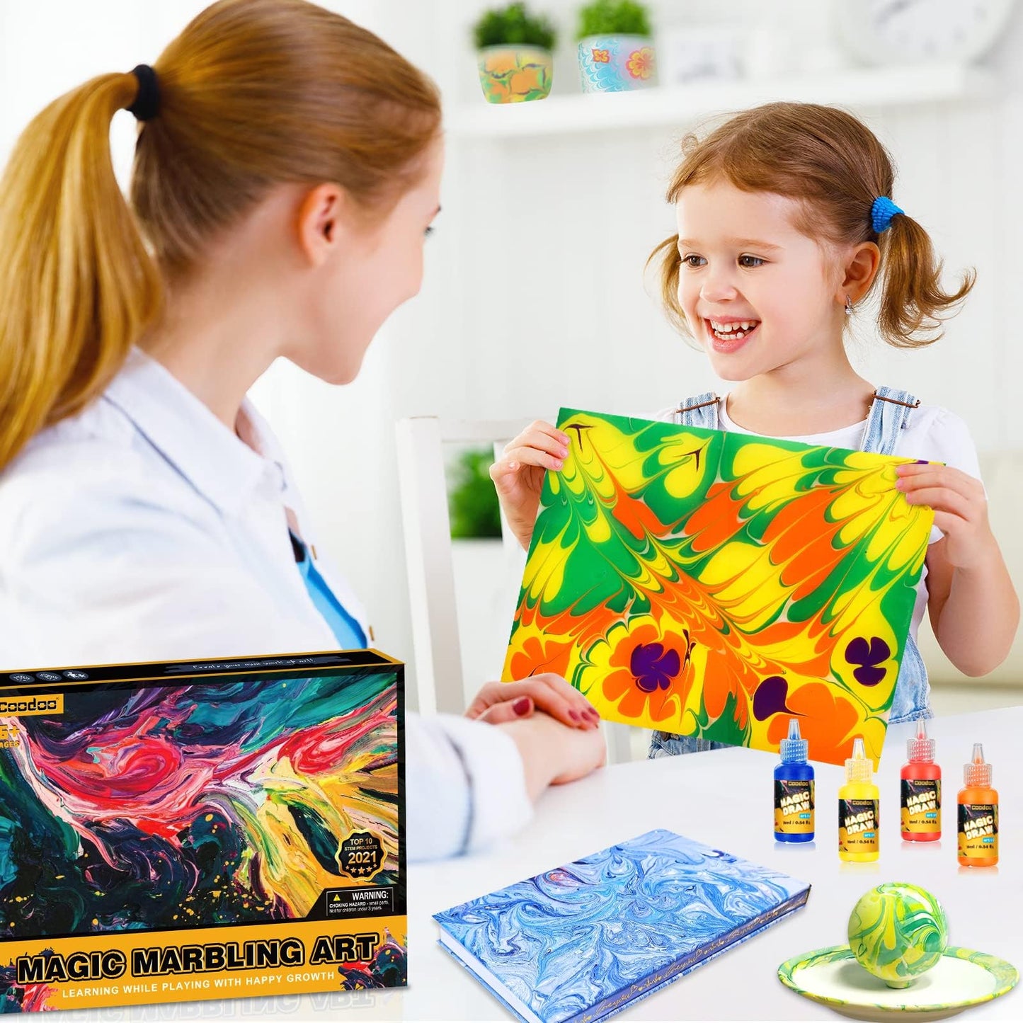 Peinture marbrée à l'eau pour enfants - Arts et artisanat pour filles et garçons Kits d'artisanat Cadeaux idéaux pour les enfants de 6 ans et plus 8-12 ans