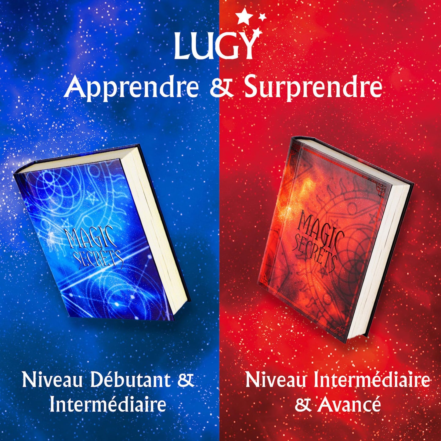 LUGY Magic Secrets - Coffret de Magie (kit Complet) - Niveau débutant/intermédiaire pour Enfants à partir de 7 Ans - Boîte de Tours de Magie + Carte - 70 Tours + tutoriel vidéos + app Mobile