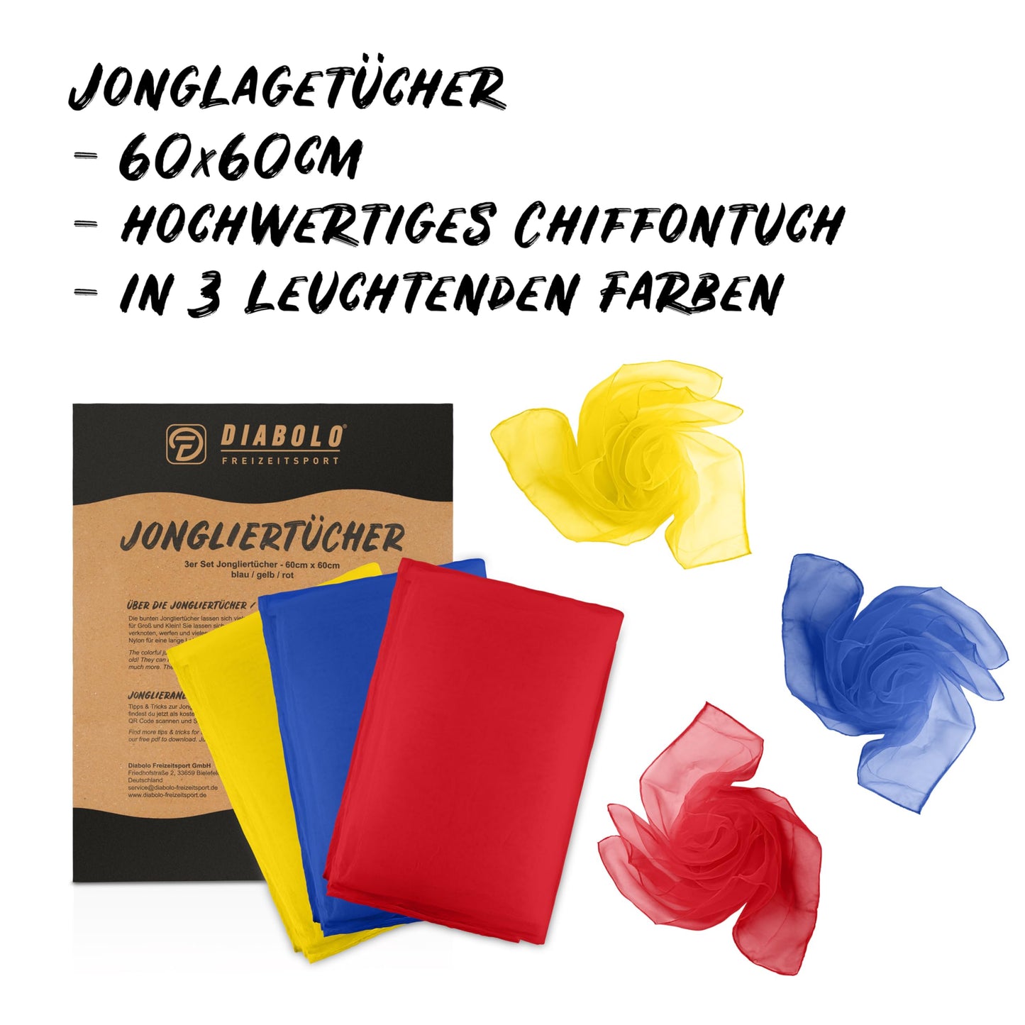 Diabolo Freizeitsport - Set de Jonglage pour Enfants et Adultes - Massues de Jonglage, Chiffons, Assiette, Balles de Jonglage et Baguette - Guide et Sac de Transport Inclus