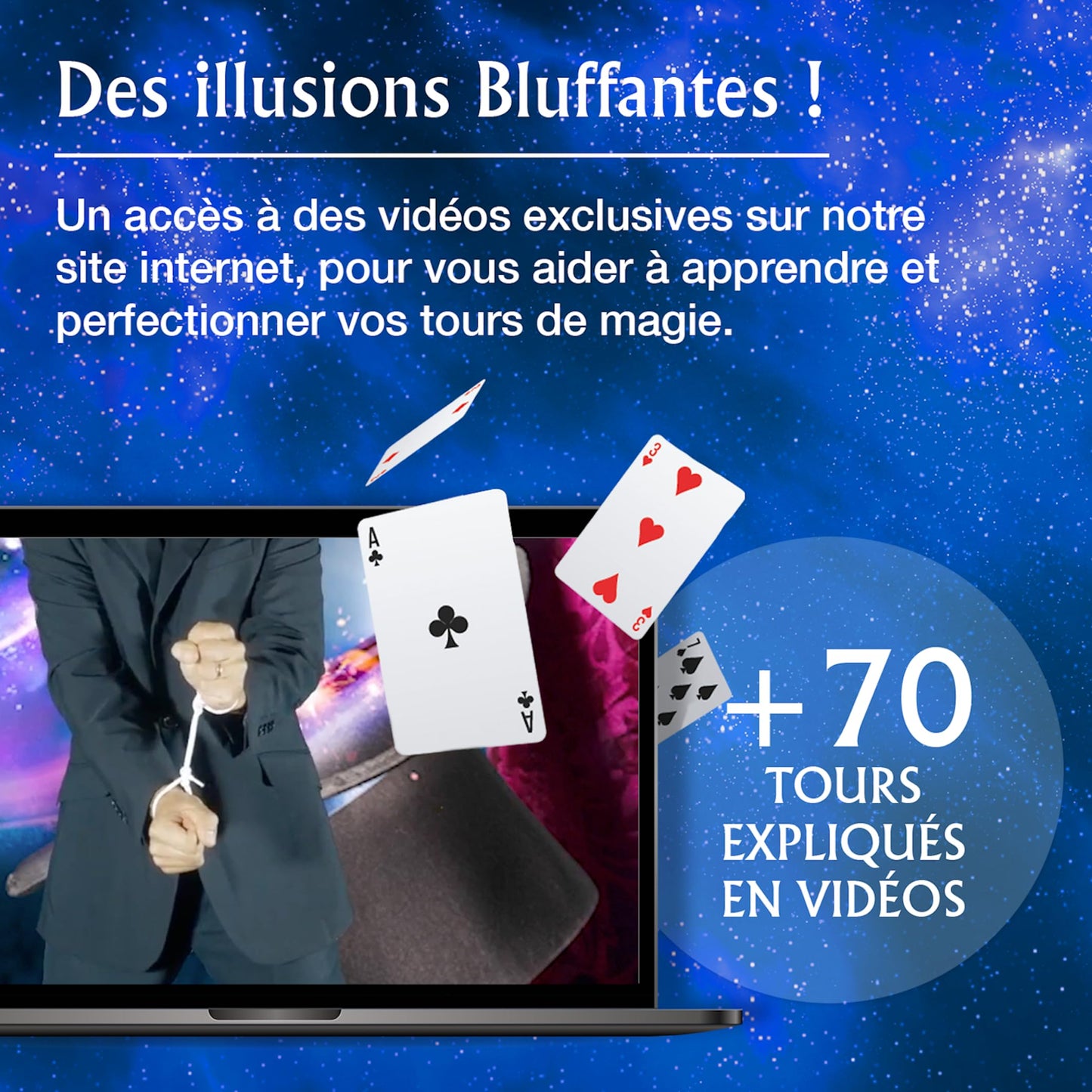 LUGY Magic Secrets - Coffret de Magie (kit Complet) - Niveau débutant/intermédiaire pour Enfants à partir de 7 Ans - Boîte de Tours de Magie + Carte - 70 Tours + tutoriel vidéos + app Mobile