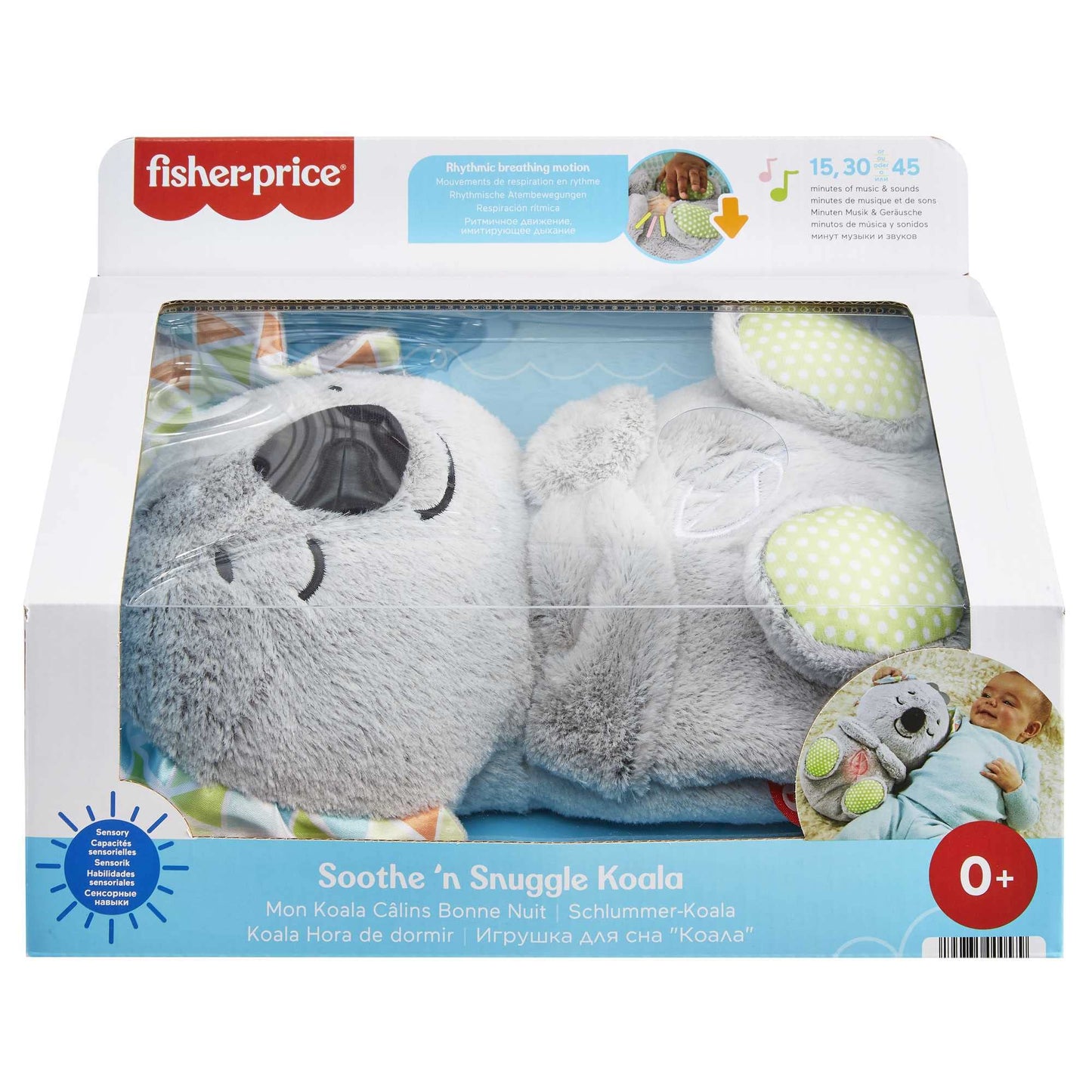Fisher-Price Mon Koala Câlins Bonne Nuit | Jouet Peluche Koala pour Bébé dès la Naissance | Veilleuse Peluche Douce et Apaisante Qui Respire et s'allume | Cadeau Naissance Bébé Fille ou Garçon, HBP87