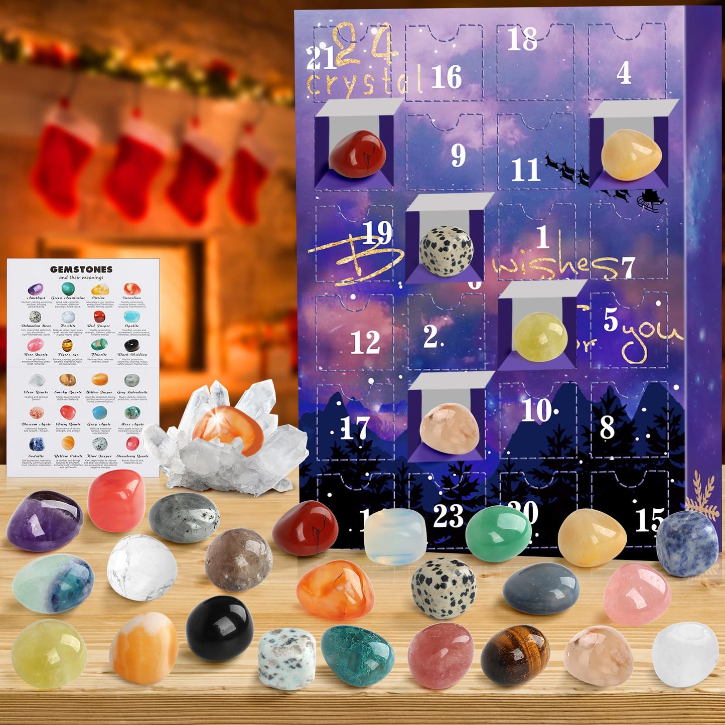 Calendrier de l avent 2024,Calendrier Pierres Précieuse Calendrier Avent Pierres et Minéraux Calendrier de l 'avent Pierre et Minéraux,Calendrier de l' avent Precieuse for Homme Adolescente Garcon