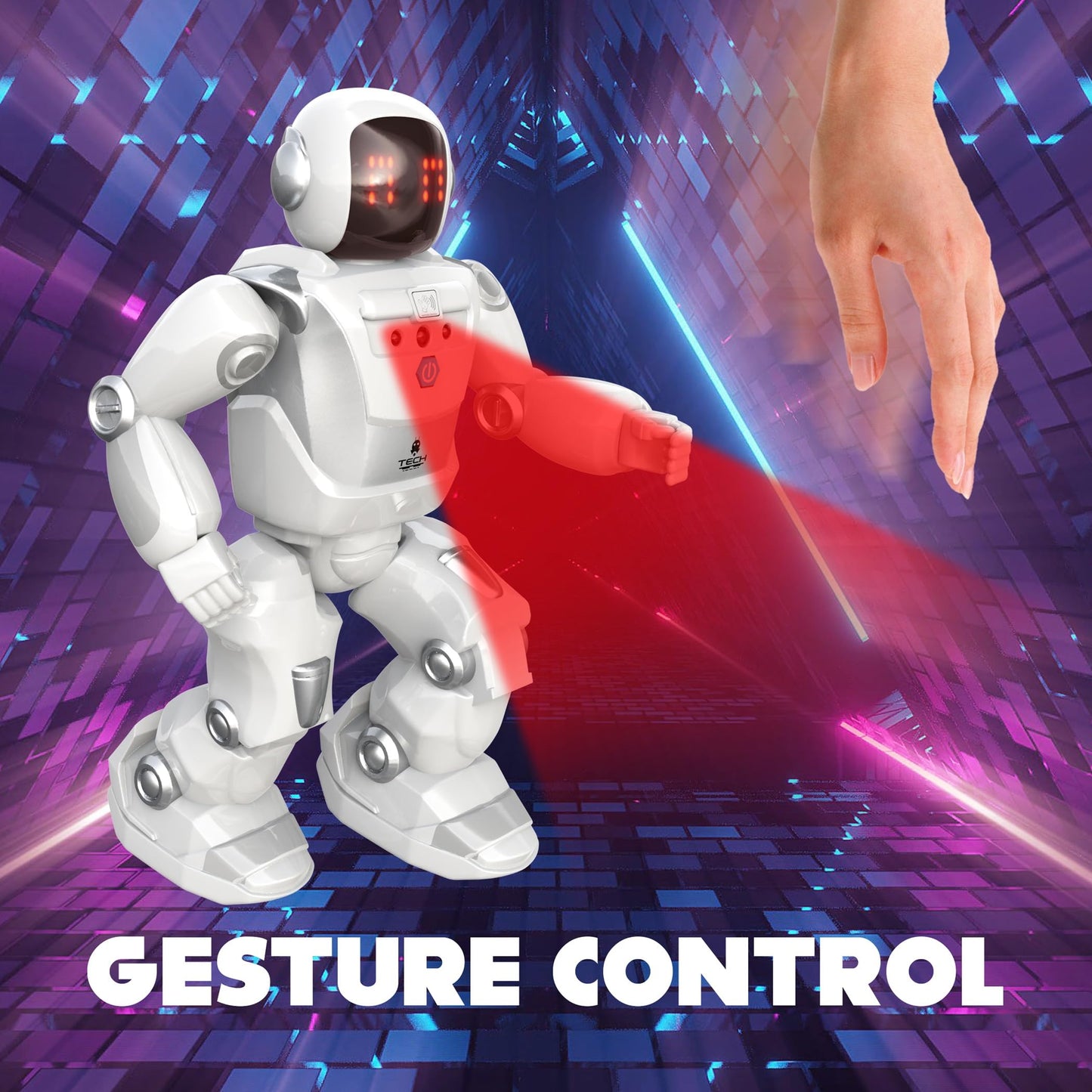 Ycoo by Silverlit - Program a Bot X, Robot Radiocommandé Programmable, 40 cm - 48 Actions Programmables - Capteurs de Mouvements - Effets Sonores et Lumineux.