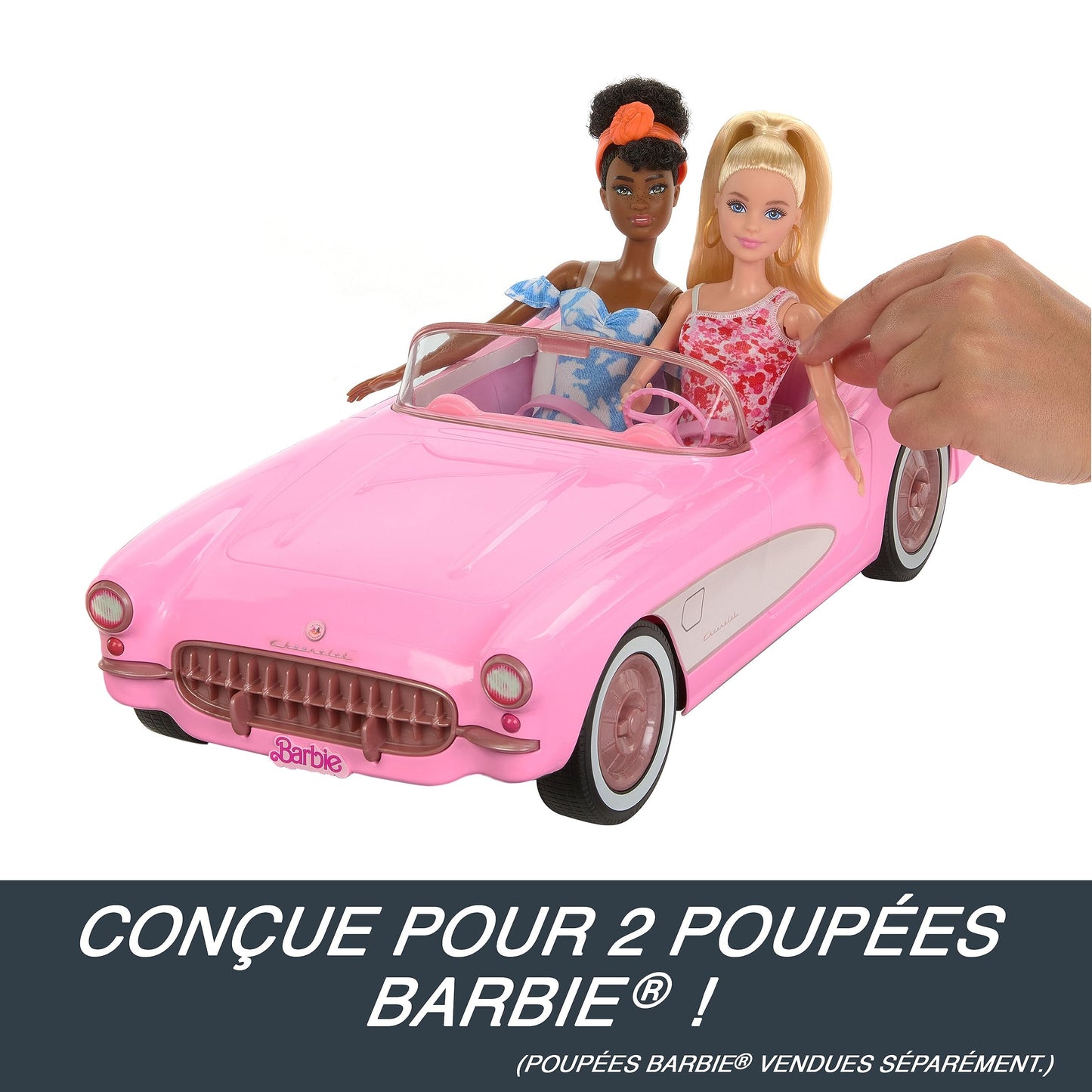 Hot Wheels Voiture Télécommandée, Barbie Le Film - Voiture Corvette Radiocommandée À Piles Tirée du Modèle Réel Stingray 1956, en Métal, À Collectionner, Jouet Enfant, Ados et Adultes, HPW40