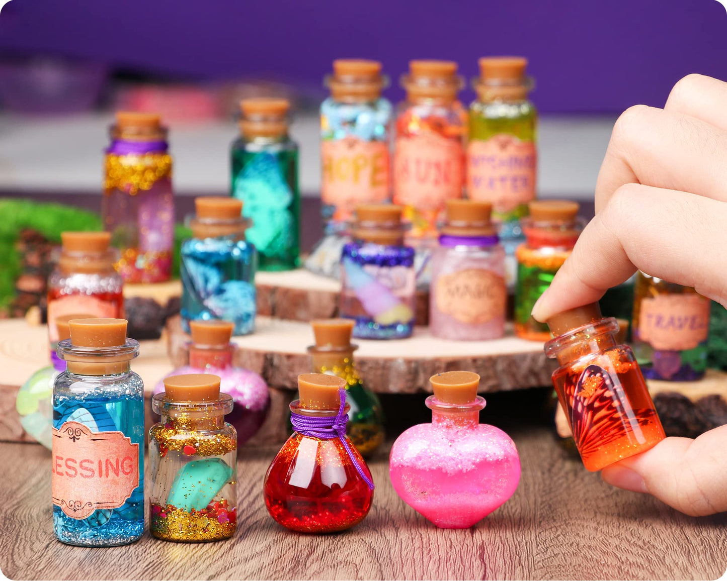 Mostof Rétro Kits de potions de fées pour enfants, Mélangez 20 potions magiques avec Cristal d’énergie, Jouet artisanal cadeau créatif