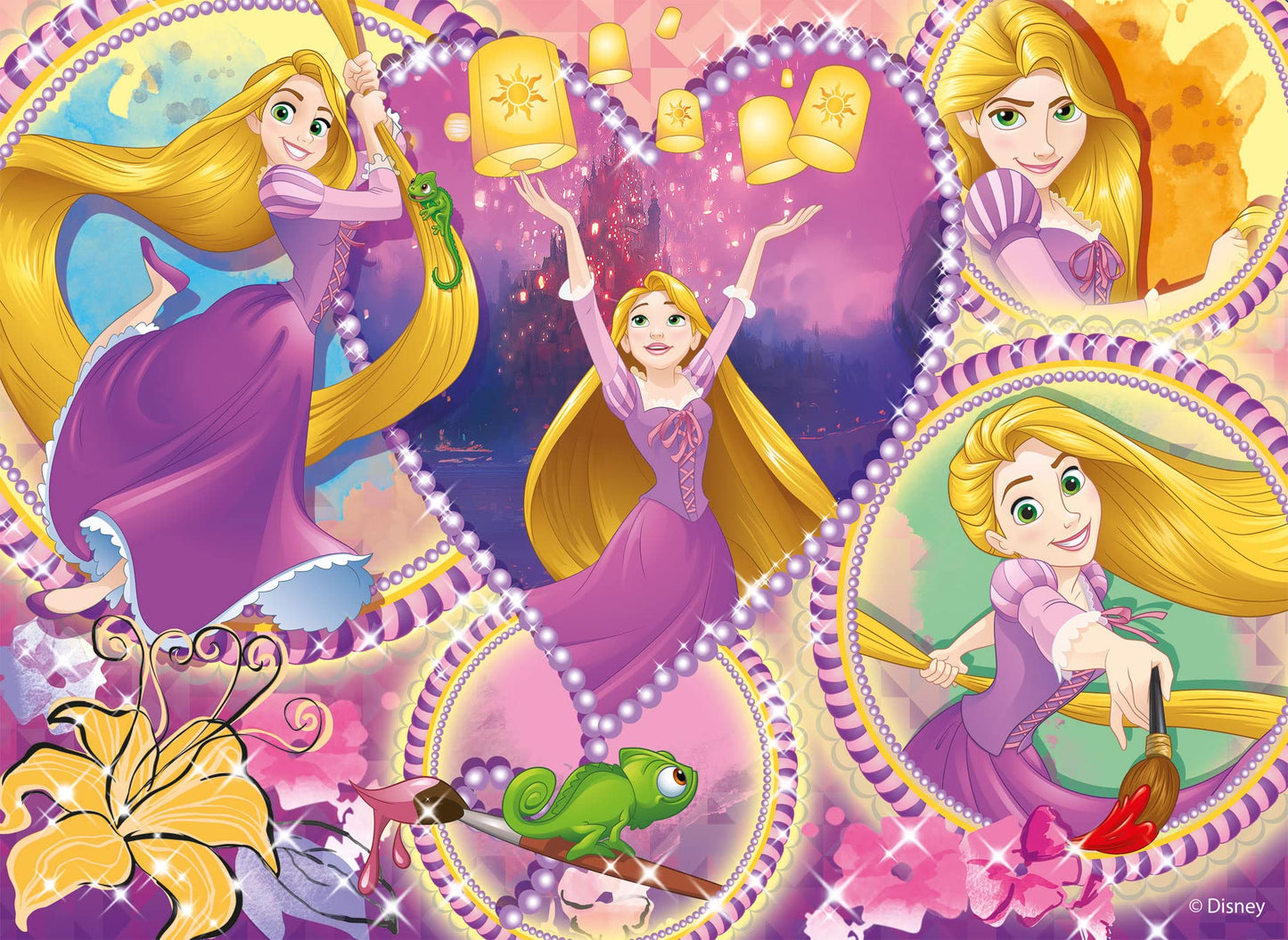 Liscianigiochi Maxifloor 4x48 Princess, 91744, DISNEY Disney Puzzle Double face 4 x 48 Pièces Princesses