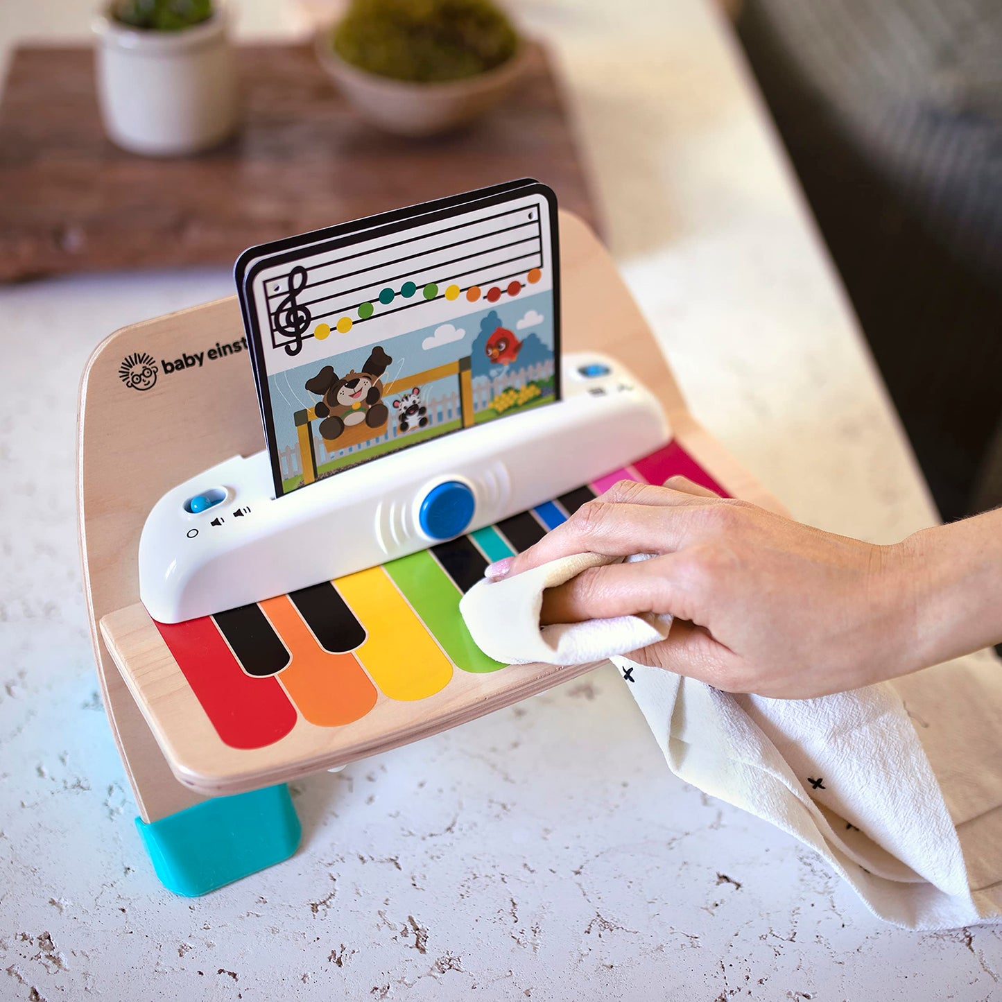Baby Einstein, Hape Magic Touch, jouet musical en bois, 3 partitions et 6 chansons incluses, à partir de 12 mois
