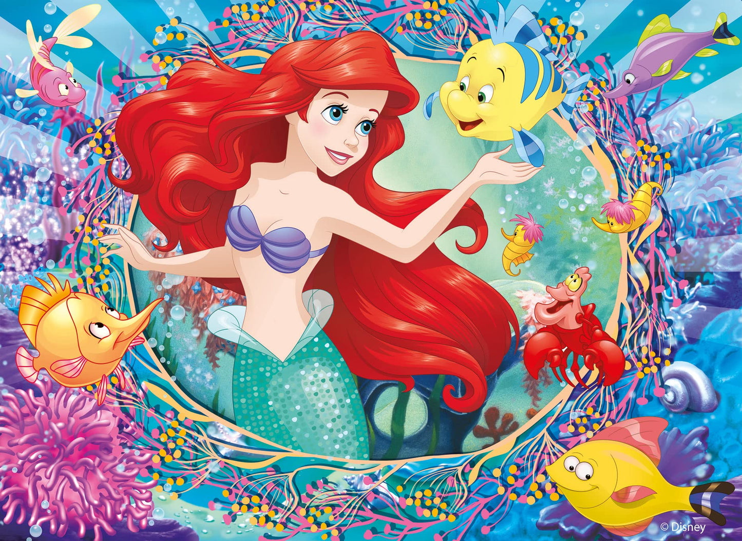 Liscianigiochi Maxifloor 4x48 Princess, 91744, DISNEY Disney Puzzle Double face 4 x 48 Pièces Princesses