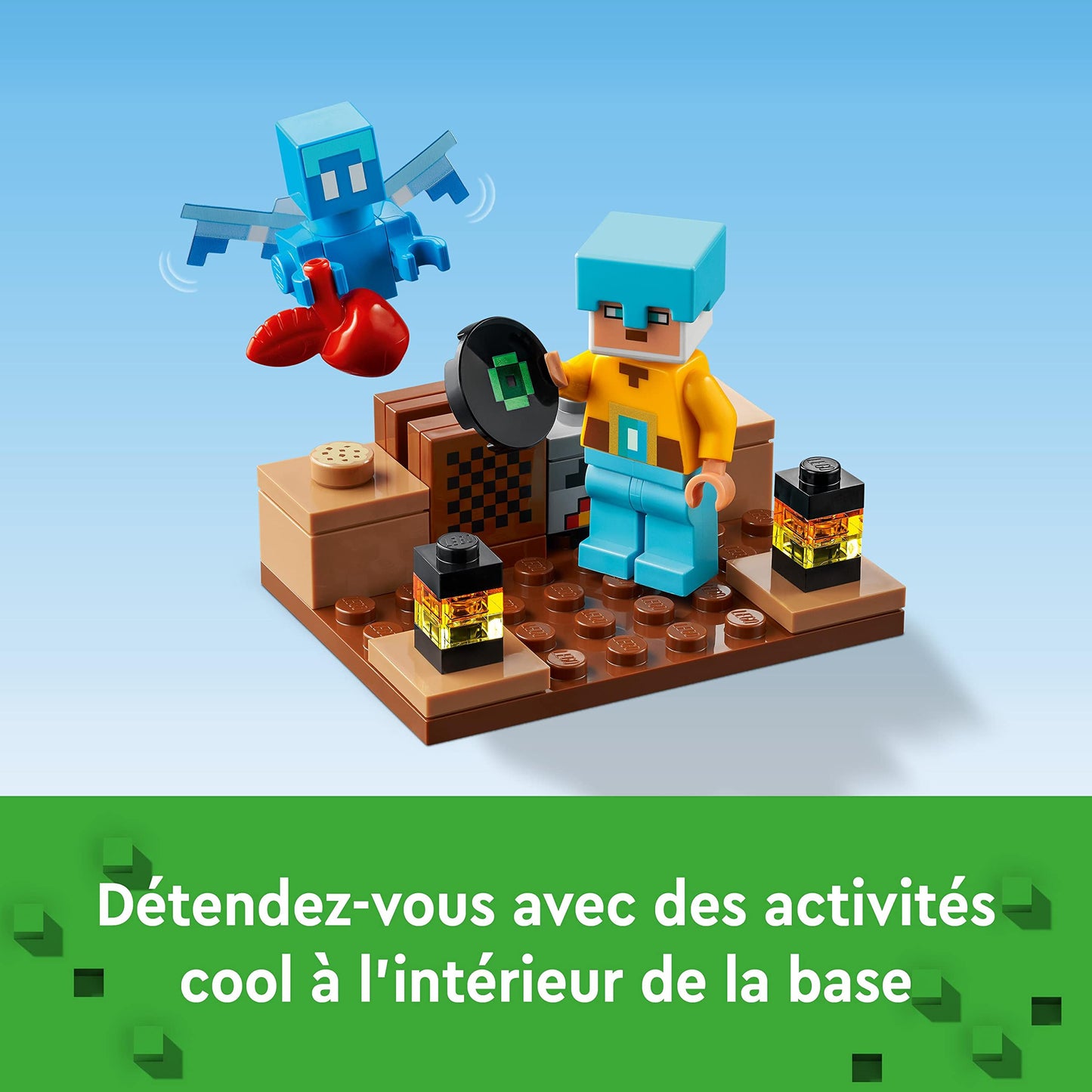 LEGO Minecraft L’Avant-Poste de l’Épée - Jouet de Construction avec Figurines Creeper, Guerrier Gardien et Squelette - Idée Cadeau d'anniversaire Enfants 8 Ans 21244