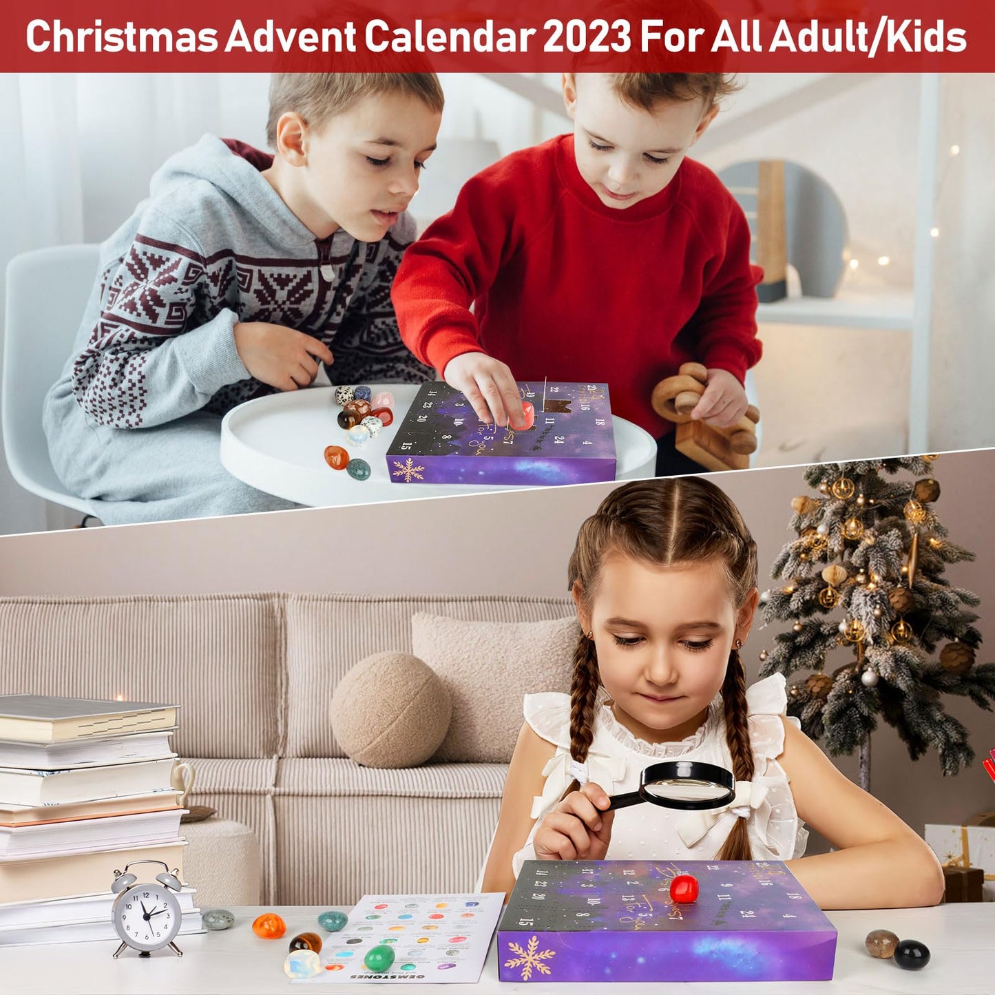 Calendrier de l avent 2024,Calendrier Pierres Précieuse Calendrier Avent Pierres et Minéraux Calendrier de l 'avent Pierre et Minéraux,Calendrier de l' avent Precieuse for Homme Adolescente Garcon