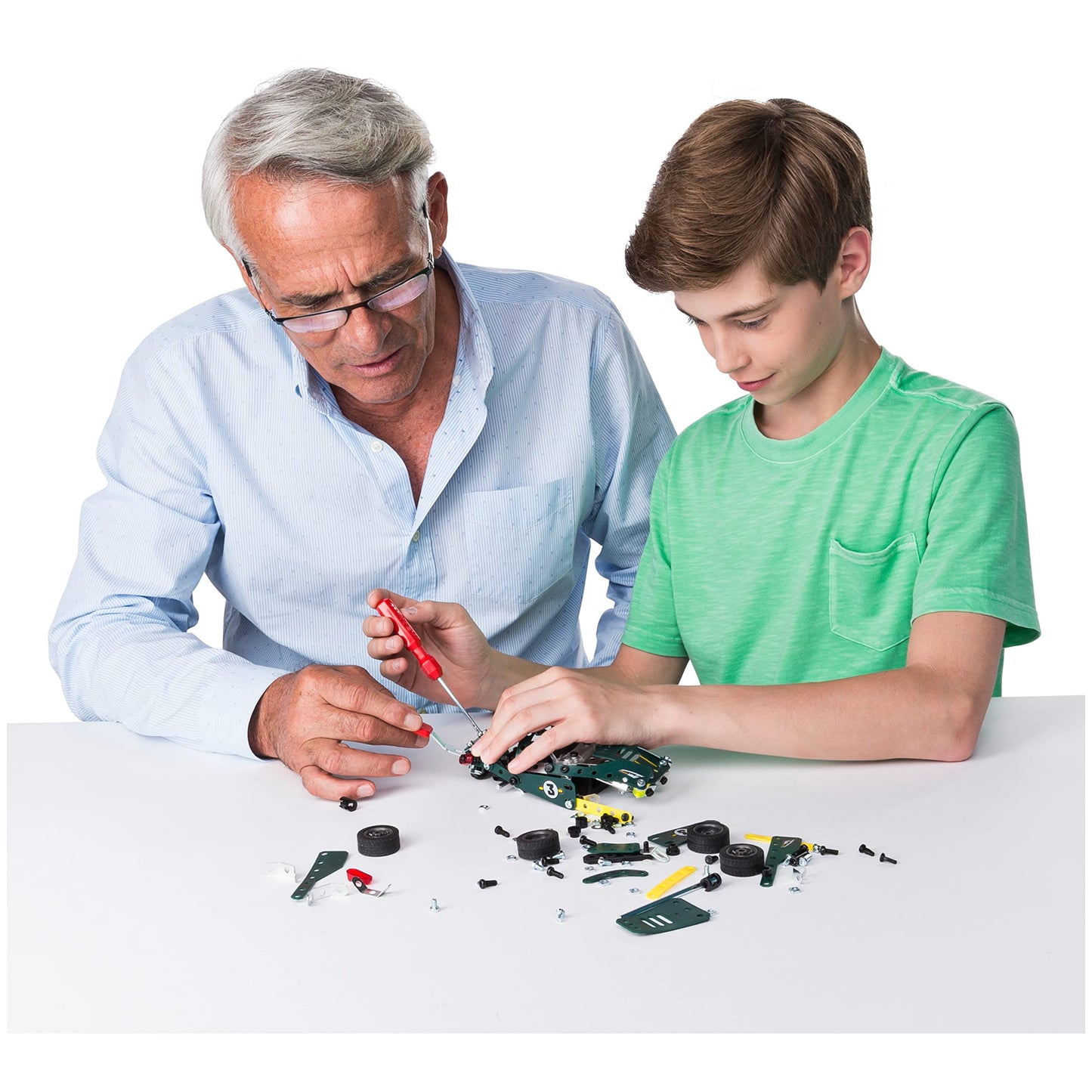 MECCANO - Cabriolet Retro Friction 5 MODÈLES - Coffret Inventions avec 174 Pièces, 1 Moteur Rétro Friction Et 2 Outils - Jeu de Construction Jouet Enfant 8 Ans et +