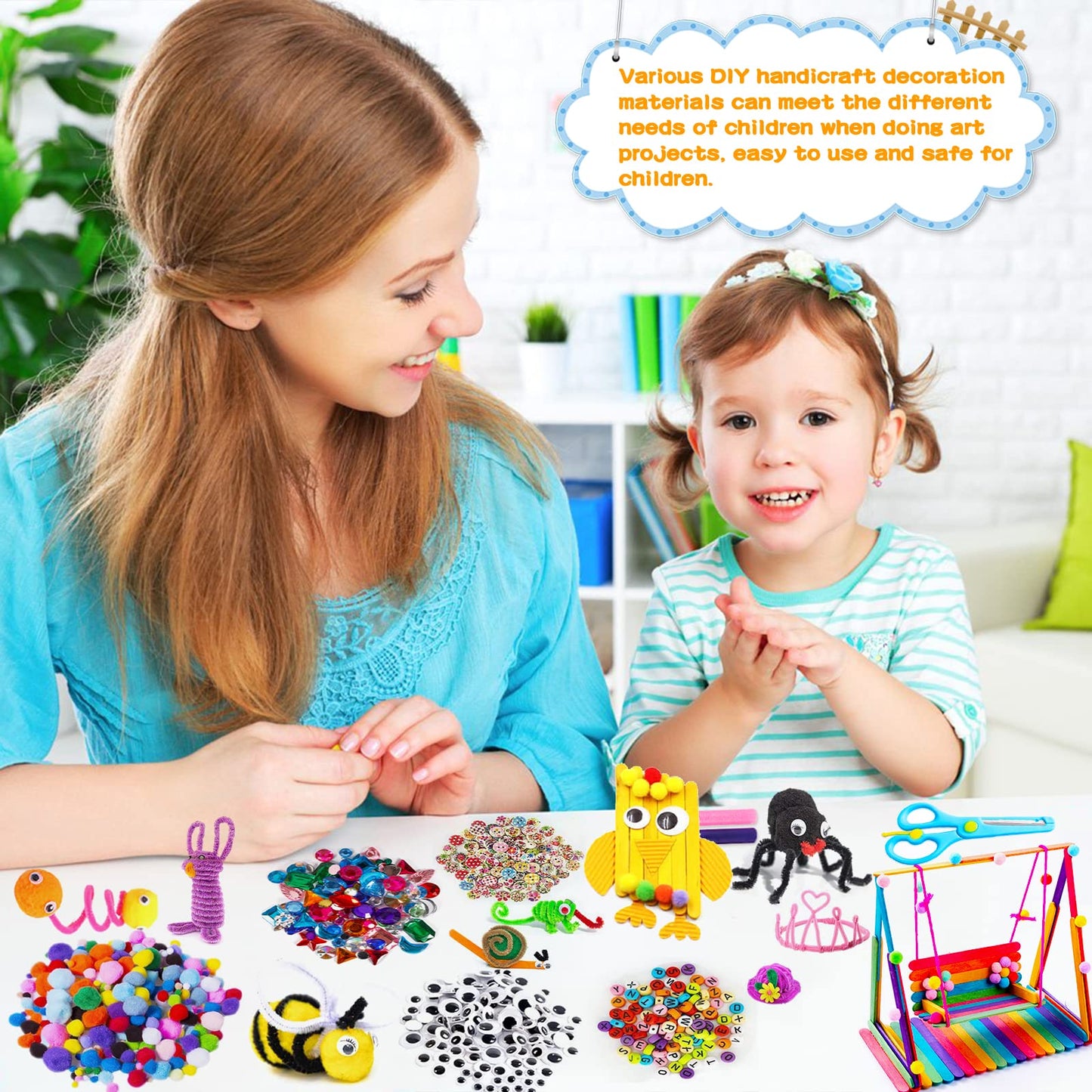 Purpledi 3300+ Pièces Kit Bricolage Enfants, DIY Activité Manuelle Loisir Creatif, Artistiques Cadeau Garçon et Fille ge 3+ Ans