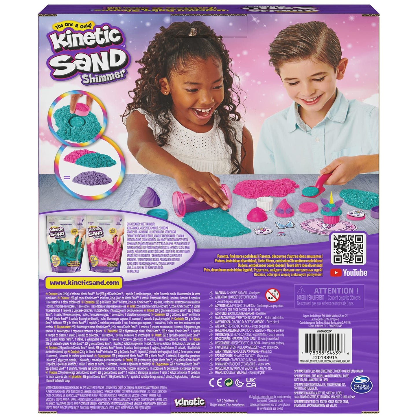 Kinetic Sand Sable Magique - Coffret Patisserie Licorne 453 G - Créations Thème Féérique Licorne - Moules Outils Accessoires - Alternative Pâte À Modeler - Jouet Enfant 3 Ans Et + - Loisirs Créatifs