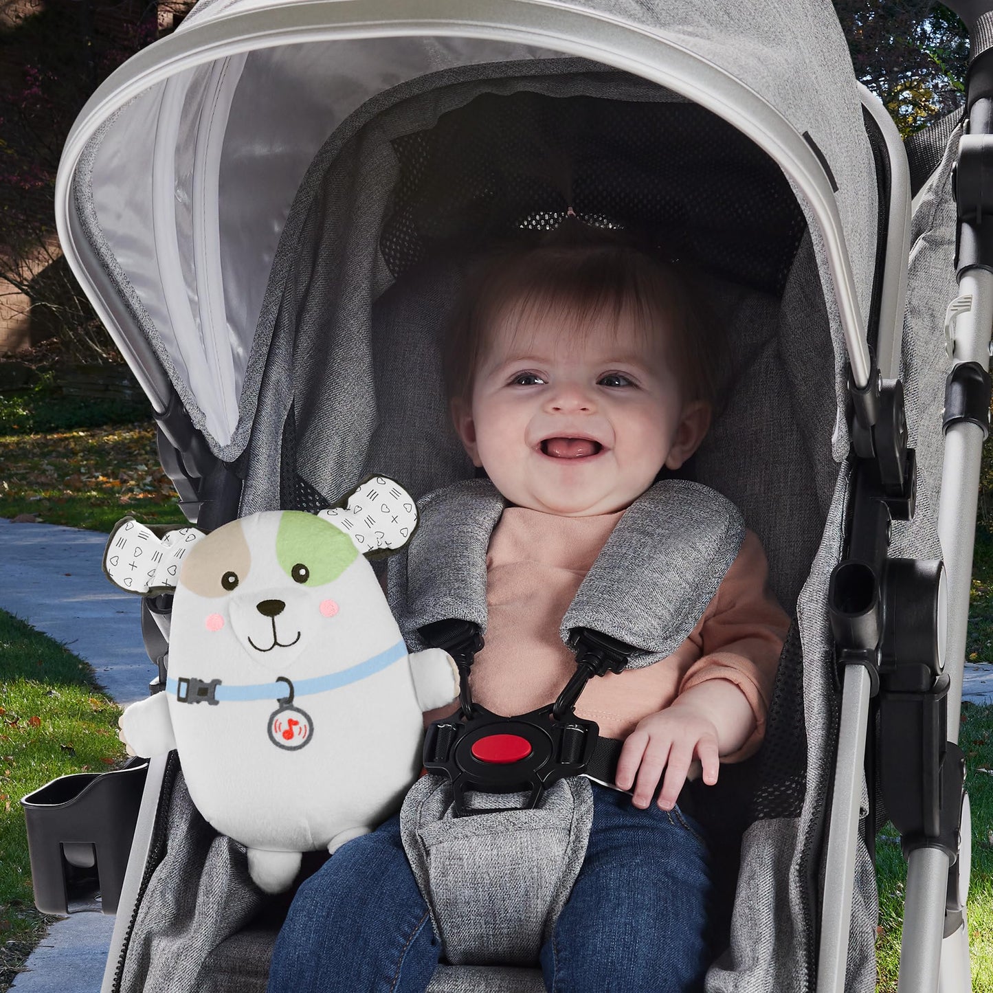 Fisher-Price Veilleuse Musicale Mon Chiot Dodo en Peluche avec Vibrations Et Bouton Volume, 4 Modes De Lecture, Jusqu'À 10 MN Musique, 3 Piles AA Incluses, Jouet Bébé, HTJ68