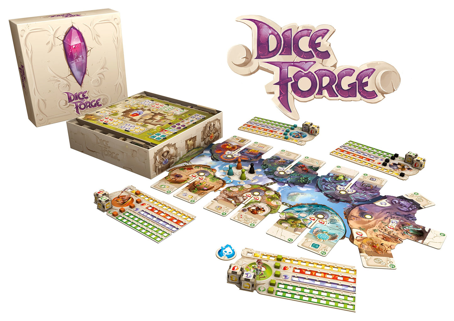 Asmodee - Libellud - DICE FORGE - Jeu de Société Familial pour Enfants dès 10 Ans - Stratégie et Défis - Dés Personnalisables - Jeu Construction de Dés - 2 À 4 Joueurs - 45 Min - Version Française