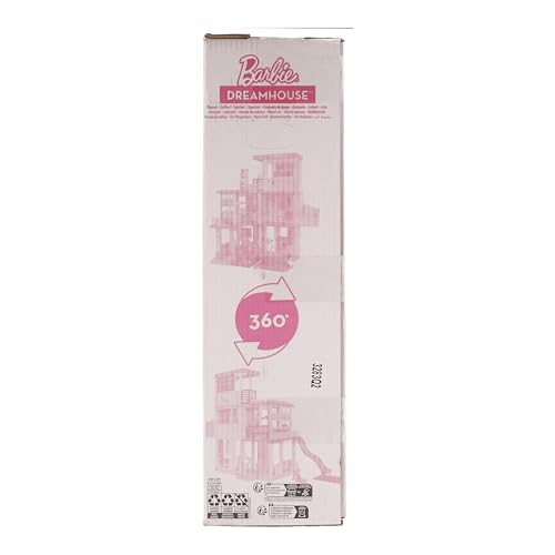 Barbie Maison de Rêve pour Poupées avec 3 Niveaux, avec Lumières Et Sons, Plus De 75 Accessoires Inclus, 109 cm De Haut, Jouet pour Enfant de 3 Ans et Plus, GRG93