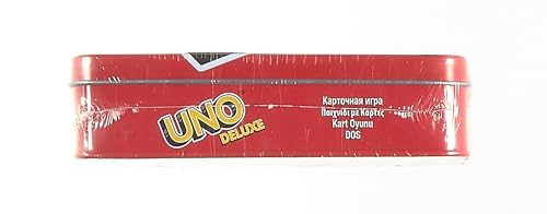 Mattel Games UNO Deluxe, Jeux De Cartes Familial pour Enfants Et Adultes, Jeu De Société pour Soirée Jeux en Famille Ou en Voyage, 2 À 10 Joueurs, Jouet pour Enfant de 7 Ans et Plus, K0888