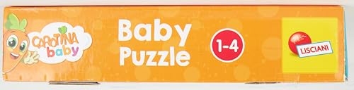 Liscianigiochi - Puzzle Bébé - La Forêt - Jeu de Réflexion - Jeu Educatif - 6 Puzzles de 4 Pièces - Les Animaux - 14 x 14 Cm - Pour Enfants de 1 à 4 ans - Carotina Baby