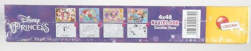 Liscianigiochi Maxifloor 4x48 Princess, 91744, DISNEY Disney Puzzle Double face 4 x 48 Pièces Princesses