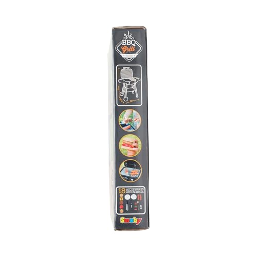 Smoby Barbecue Grill - 18 Accessoires - Flammes Magiques Rétractables - Jouet d'Imitation pour Enfant