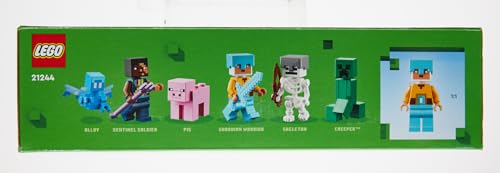 LEGO Minecraft L’Avant-Poste de l’Épée - Jouet de Construction avec Figurines Creeper, Guerrier Gardien et Squelette - Idée Cadeau d'anniversaire Enfants 8 Ans 21244