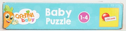Liscianigiochi - Puzzle Bébé - La Forêt - Jeu de Réflexion - Jeu Educatif - 6 Puzzles de 4 Pièces - Les Animaux - 14 x 14 Cm - Pour Enfants de 1 à 4 ans - Carotina Baby