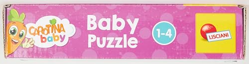 Liscianigiochi - Puzzle Bébé - La Forêt - Jeu de Réflexion - Jeu Educatif - 6 Puzzles de 4 Pièces - Les Animaux - 14 x 14 Cm - Pour Enfants de 1 à 4 ans - Carotina Baby