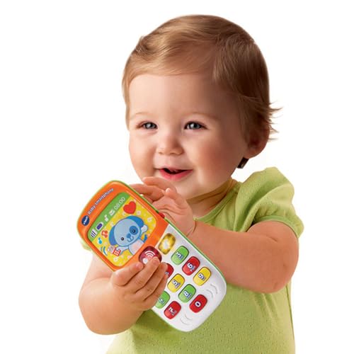 VTech - Baby Smartphone Bilingue Mixte, Téléphone Bébé, Jouet d'Éveil - Version FR, Brun, unique