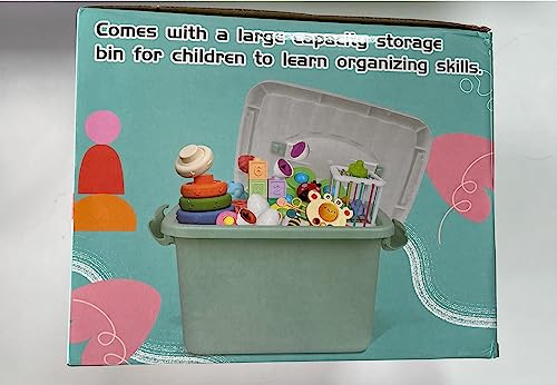 Weilim Jouets Bébés pour 6 à 12 Mois, Montessori Jeux Bébé Eveil, Jouets sensoriels, 6 en 1 avec Bebe Cube d'activité, œufs à associer, Jouet à Ventouse à Rotation (6 in 1)