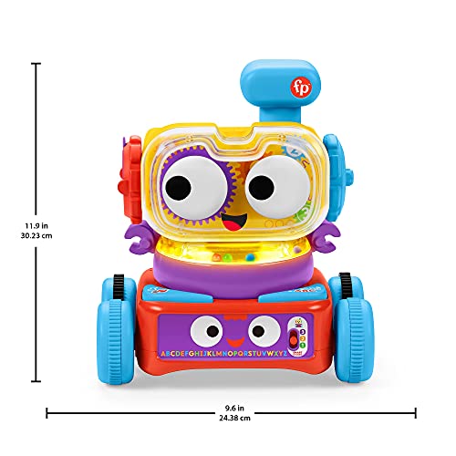 Fisher-Price - Robot d'éveil 4-en-1 - Bébé et Enfant - Lumière, Musique, Contenu Éducatif - Interactif, Transformable, Évolutif - Cadeau dès 6 Mois, version française, HCK38