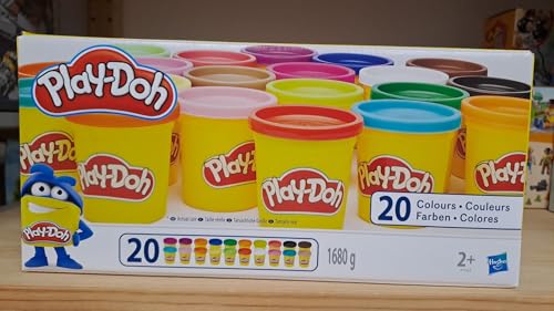 Play-Doh, 20 Pots de Pâte à Modeler avec des Couleurs Différentes - Jeu Éducatif - Cadeau pour Anniversaire - Activité Enfant 2 ans