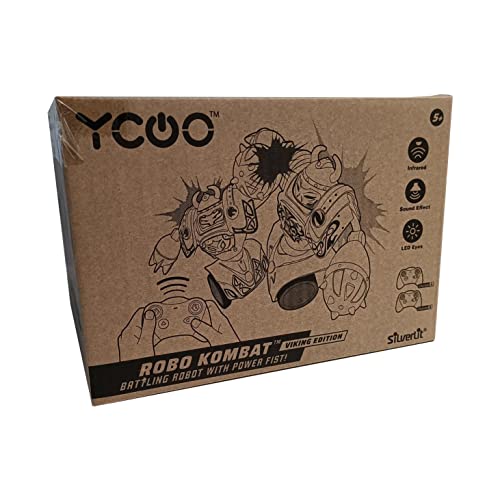 Silverlit - YCOO - Pack 2 Robots Kombat Viking Télécommandé - Jouet pour Enfant dès 5 Ans - Facile à déballer-14cm- Avance Et Frappe Ton Adversaire pour Le Mettre au Sol -Emballage Ecologique